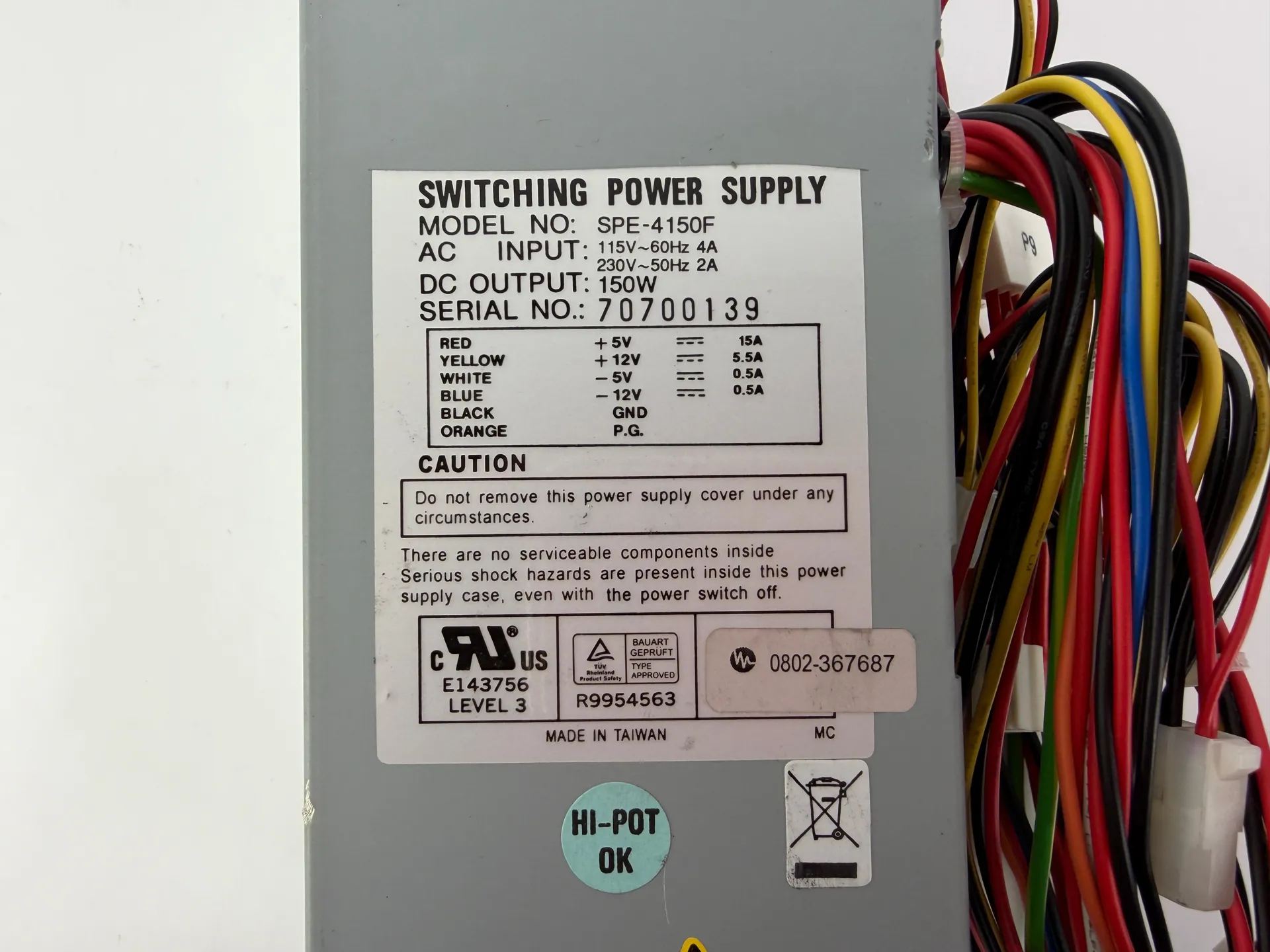 SPE-4150F Switching Power Supply 150W 115/230V Industrial PSU - Thumbnail 4