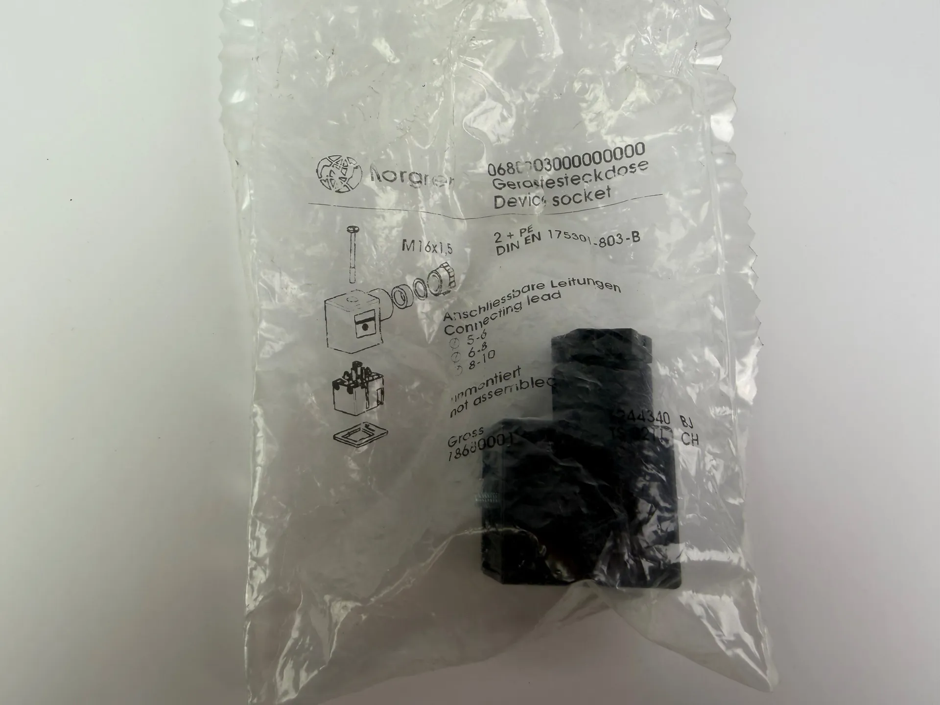 1x Norgren 0680003000000000 Electrical Plug – DIN Connector for Solenoid Valve - Thumbnail 2