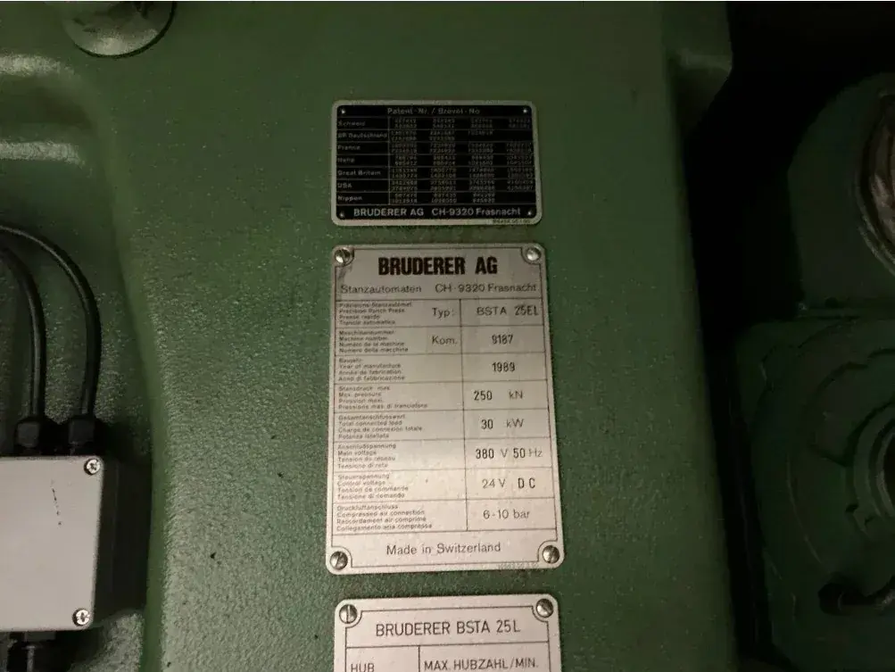 Bruderer BSTA 25 EL High-Speed Stamping Press 250 kN with BBV 190/85 Feeder - Thumbnail 16