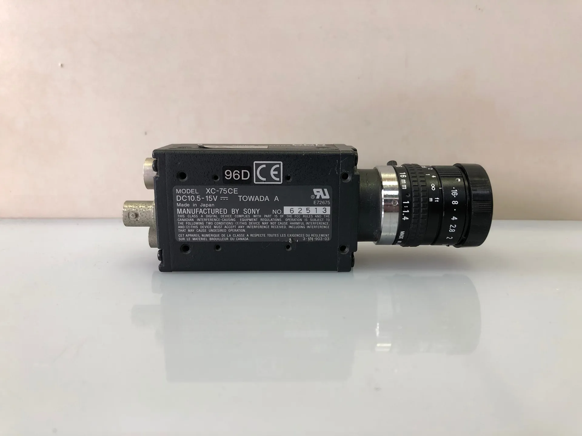 SONY XC-75CE Video CCD Camera Module with Cosmicar 16mm f/1.4 Lens - Thumbnail 4