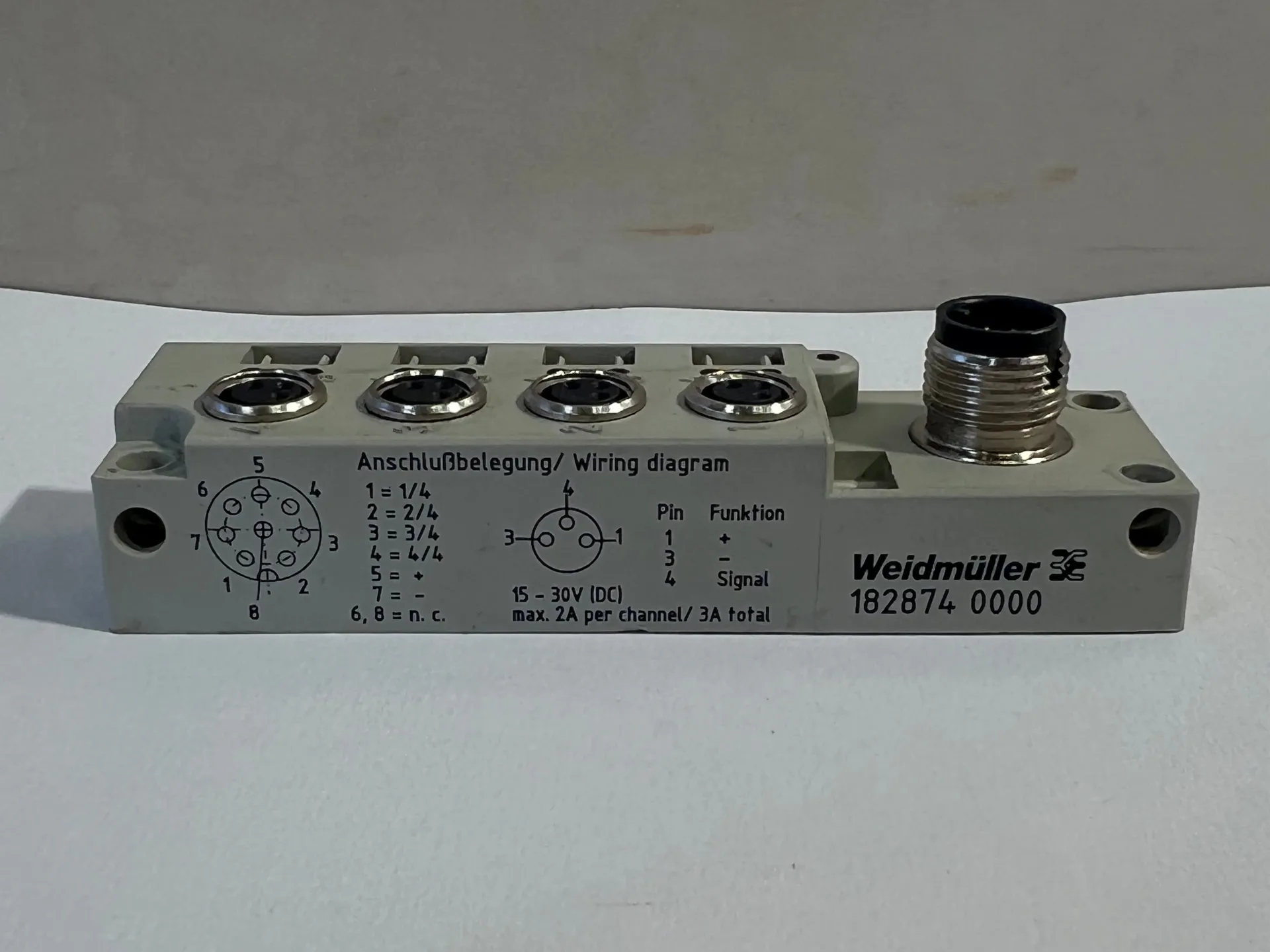 1x Weidmüller 1828740000 4-Port Slim Line M8 Distribution Terminal Block - Thumbnail 3