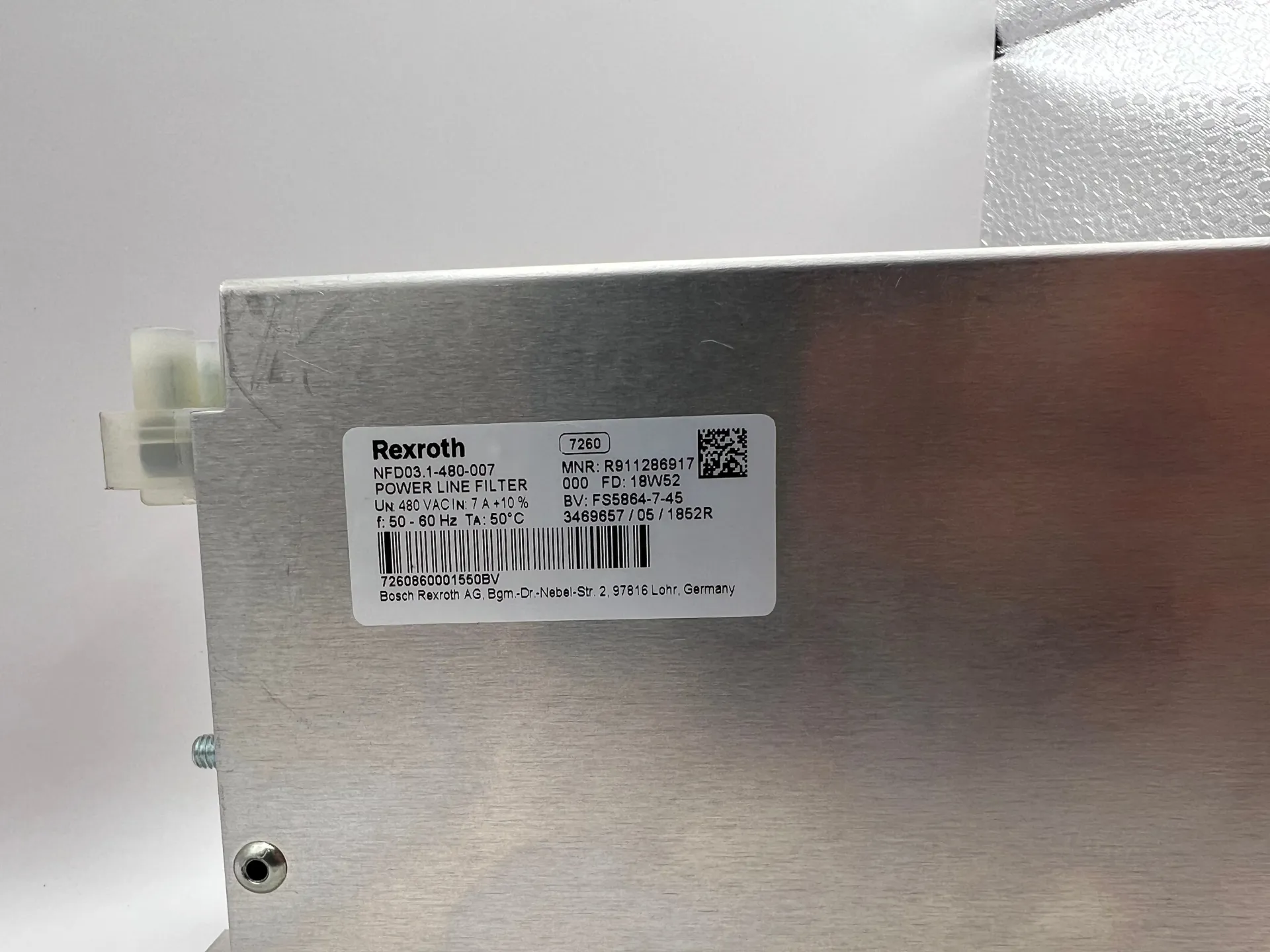 1x Rexroth NFD03.1-480-007 Power Line Filter R911286917 - Image 1