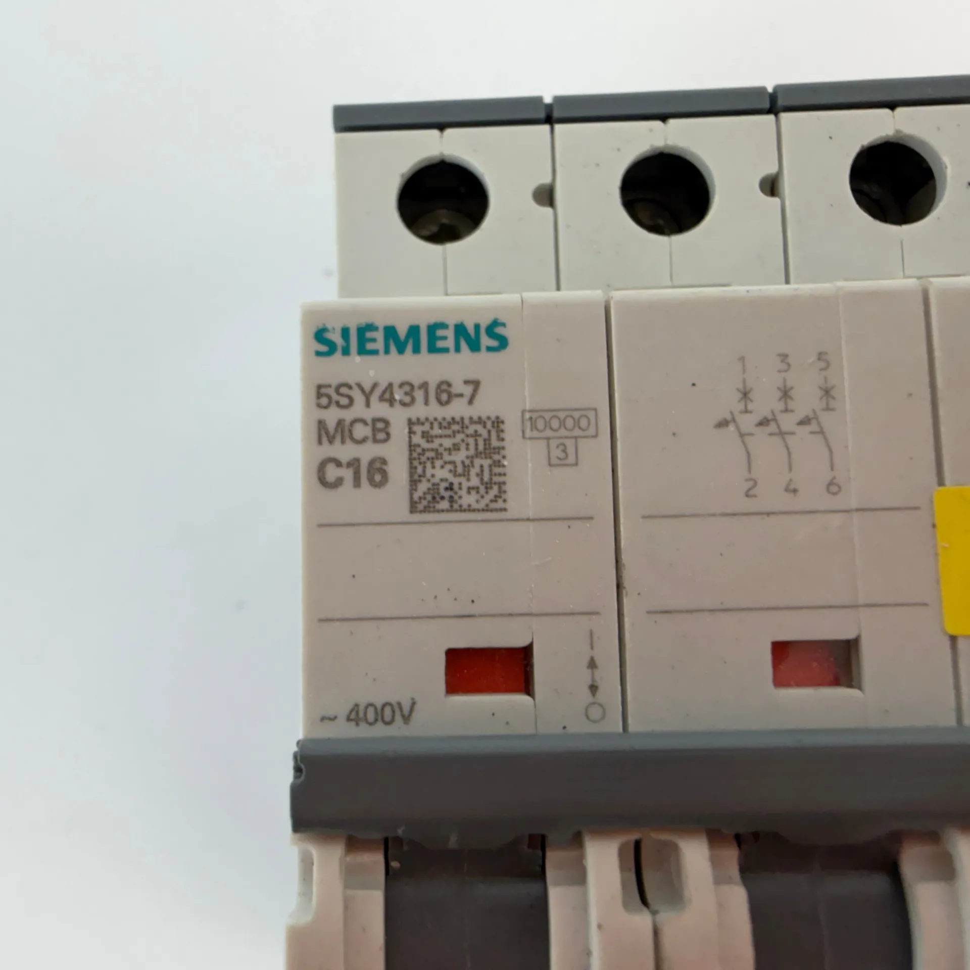Siemens 5SY4316-7 3 Pole MCB C16 16A Circuit Breaker 10kA 400V AC - Thumbnail 3