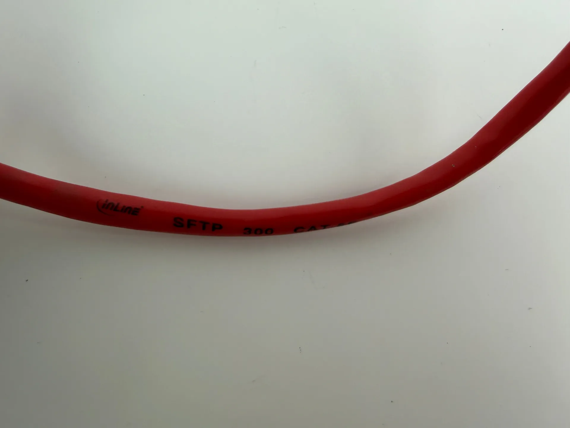 1x Inline CAT5e SFTP Ethernet Patch Cable 0.25m RJ45 Shielded 26AWG Red 300MHz - Thumbnail 5