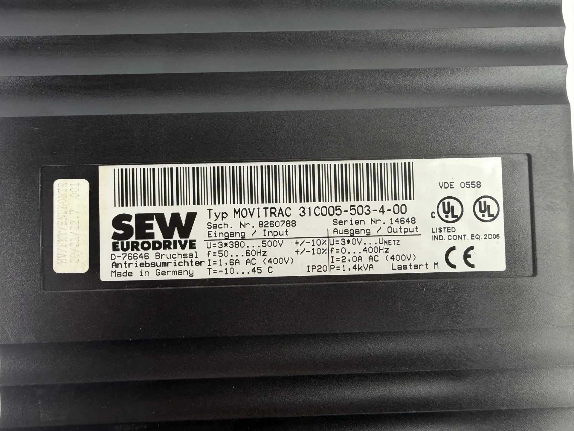 SEW Eurodrive MOVITRAC 31C005-503-4-00 Frequency Inverter – 0.55 kW Motor Drive - Thumbnail 8