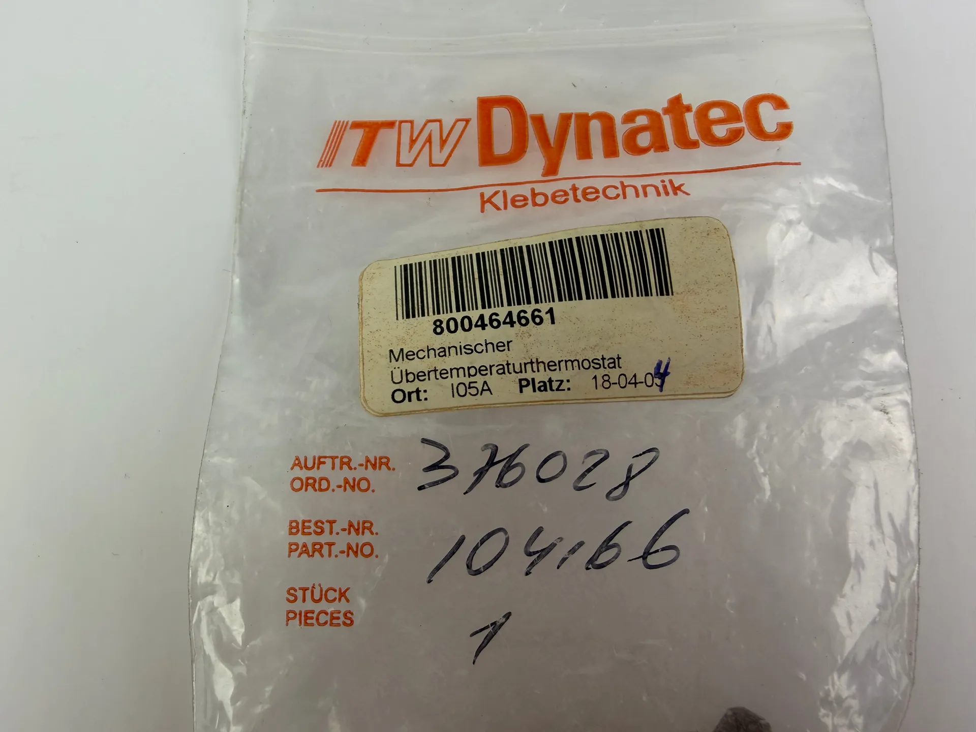ITW Dynatec 104166 Temperature Thermostat - Thumbnail 3