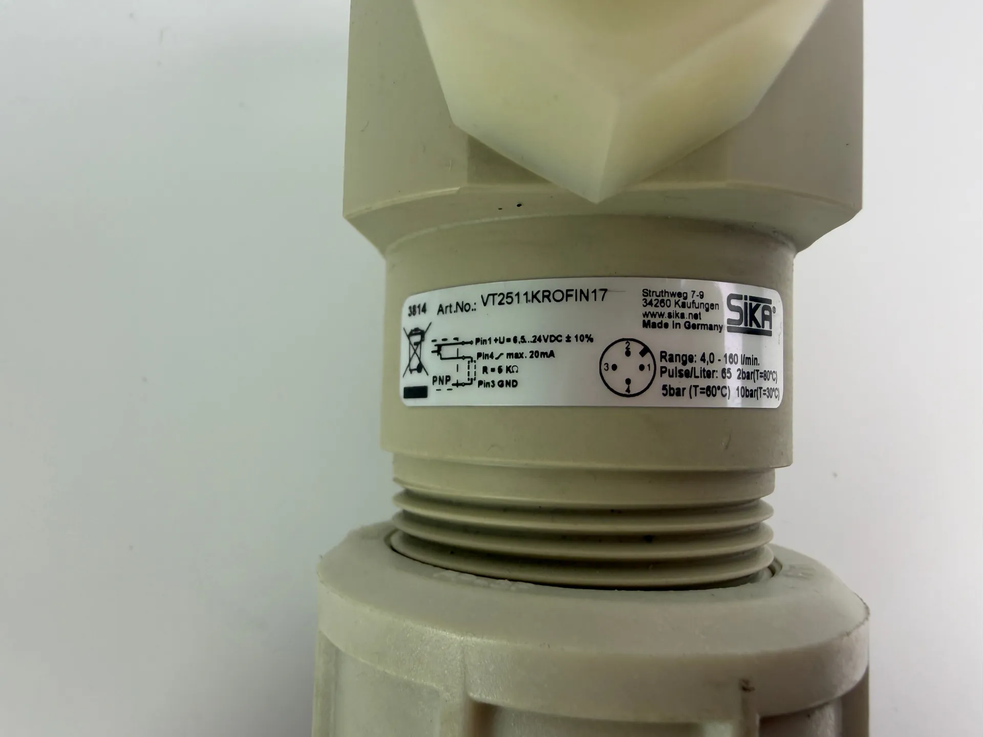 1x SIKA VT2511KROFIN17 Flow Sensor - Thumbnail 5