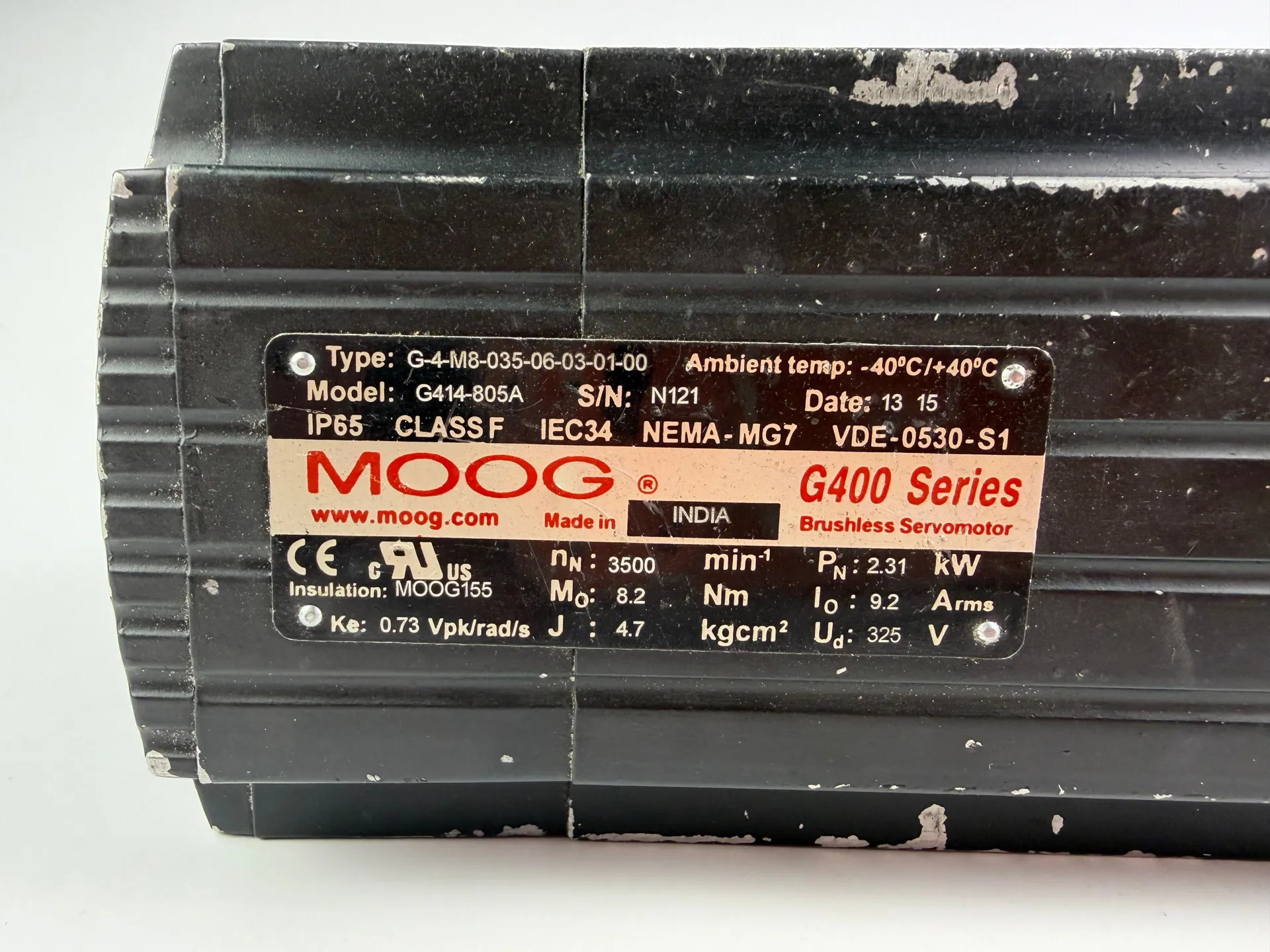 MOOG G414-805A Brushless Servomotor – 2.31 kW – G400 Series - Thumbnail 5