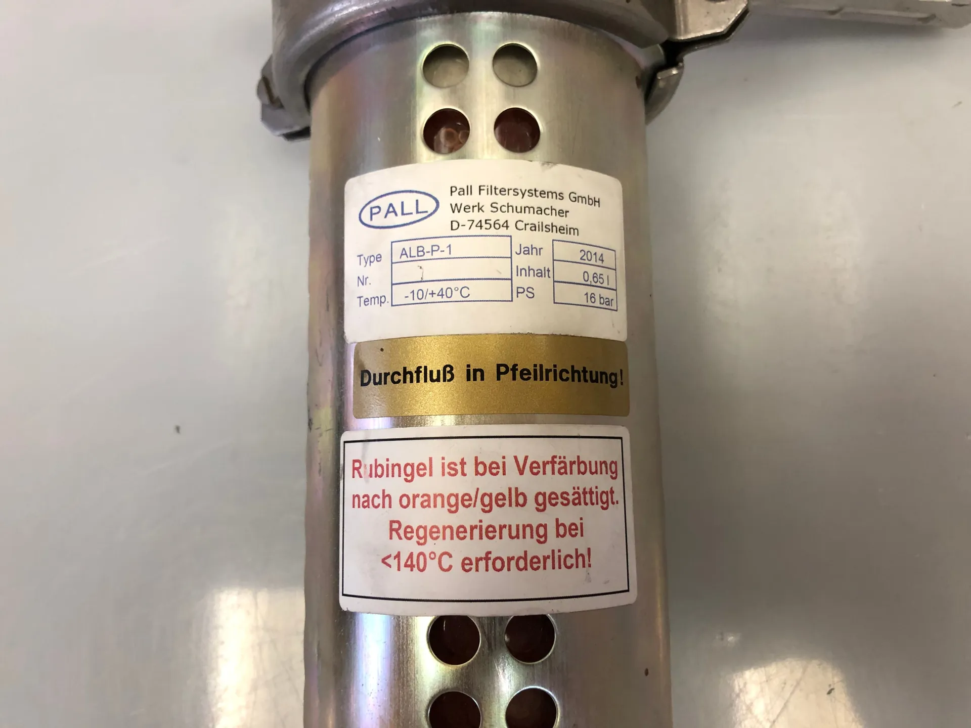 1x Pall Schumacher ALB-P-1 Rubingel Adsorber – 0.65L, 16 bar, -10…+40°C - Thumbnail 3