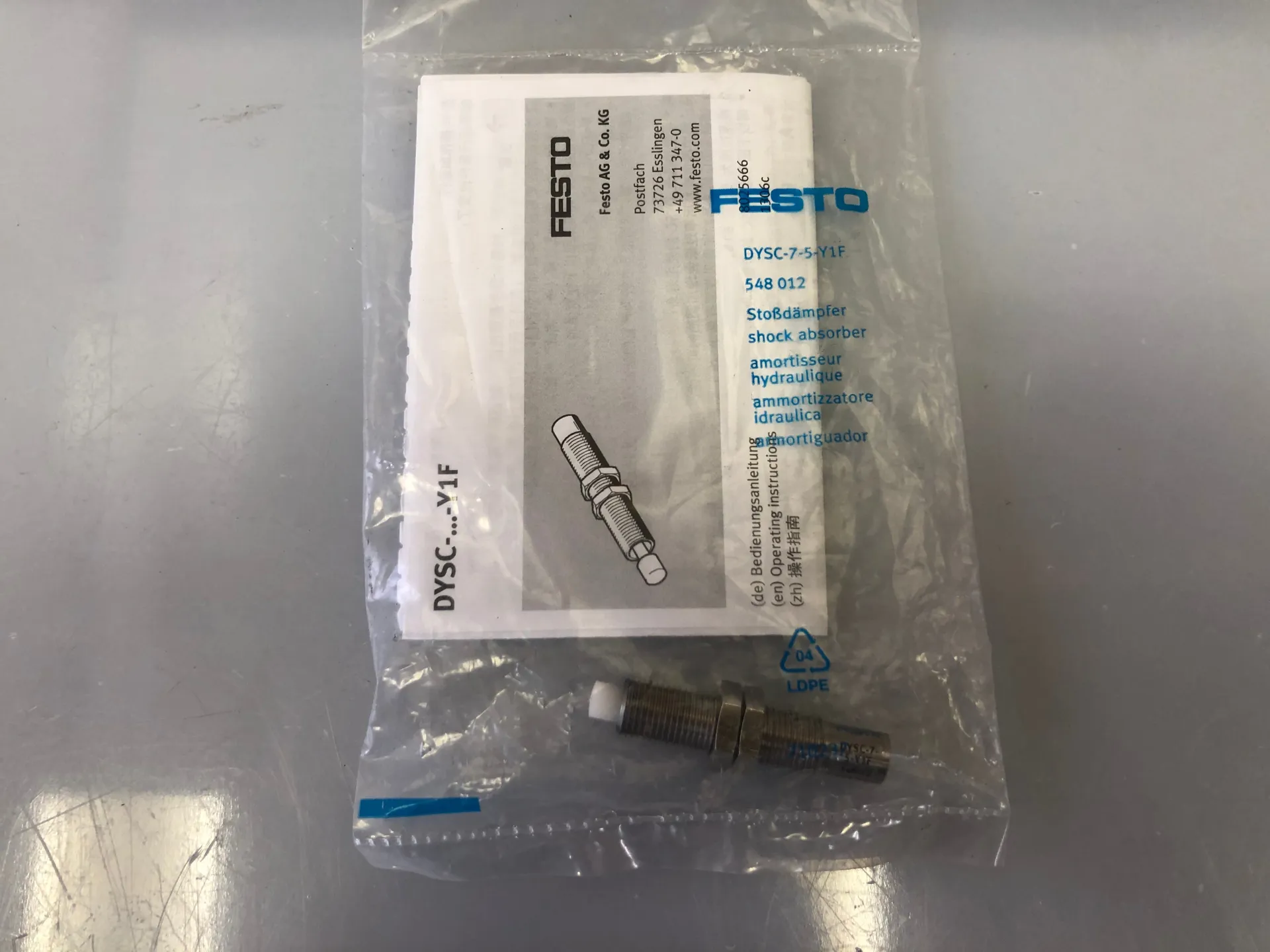 Festo DYSC-7-5-Y1F 1,2N Shock Absorber 548012 - Image 1