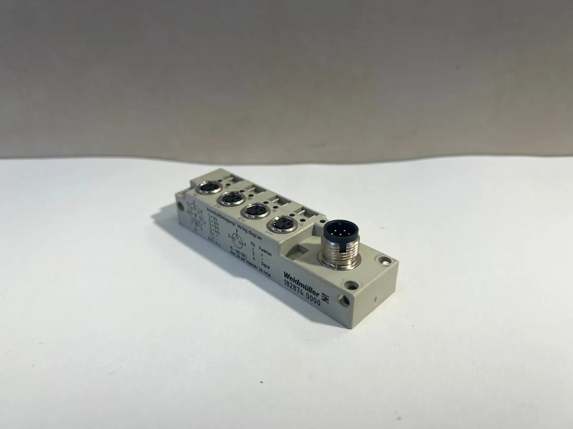 1x Weidmüller 1828740000 4-Port Slim Line M8 Distribution Terminal Block