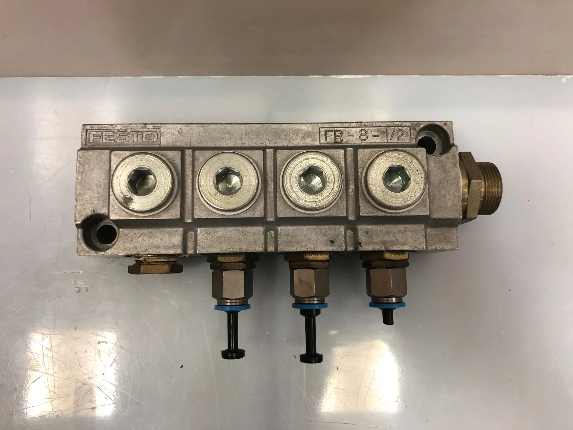 FESTO 6411 Del FR-8-1/2 Pneumatic Distributor Block – G 1/2" Port Manifold - Thumbnail 2