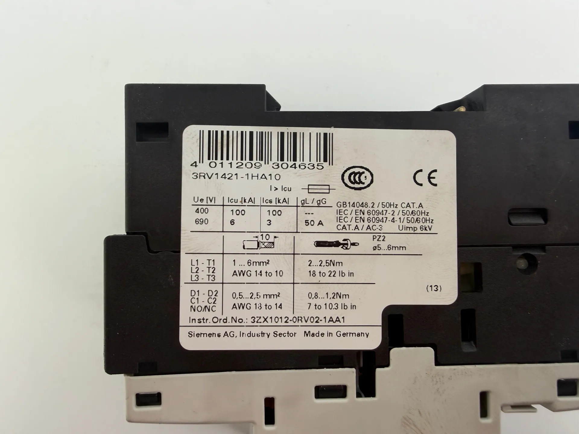 1x Siemens 3RV1421-1HA10 Motor Protection Circuit Breaker SIRIUS - Thumbnail 4