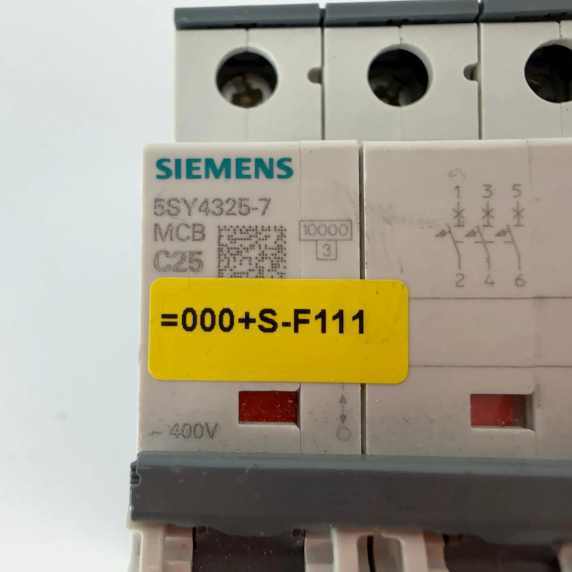 1x Siemens 5SY4325-7 3 Pole MCB C25 25A Circuit Breaker 10kA 400V AC - Thumbnail 3