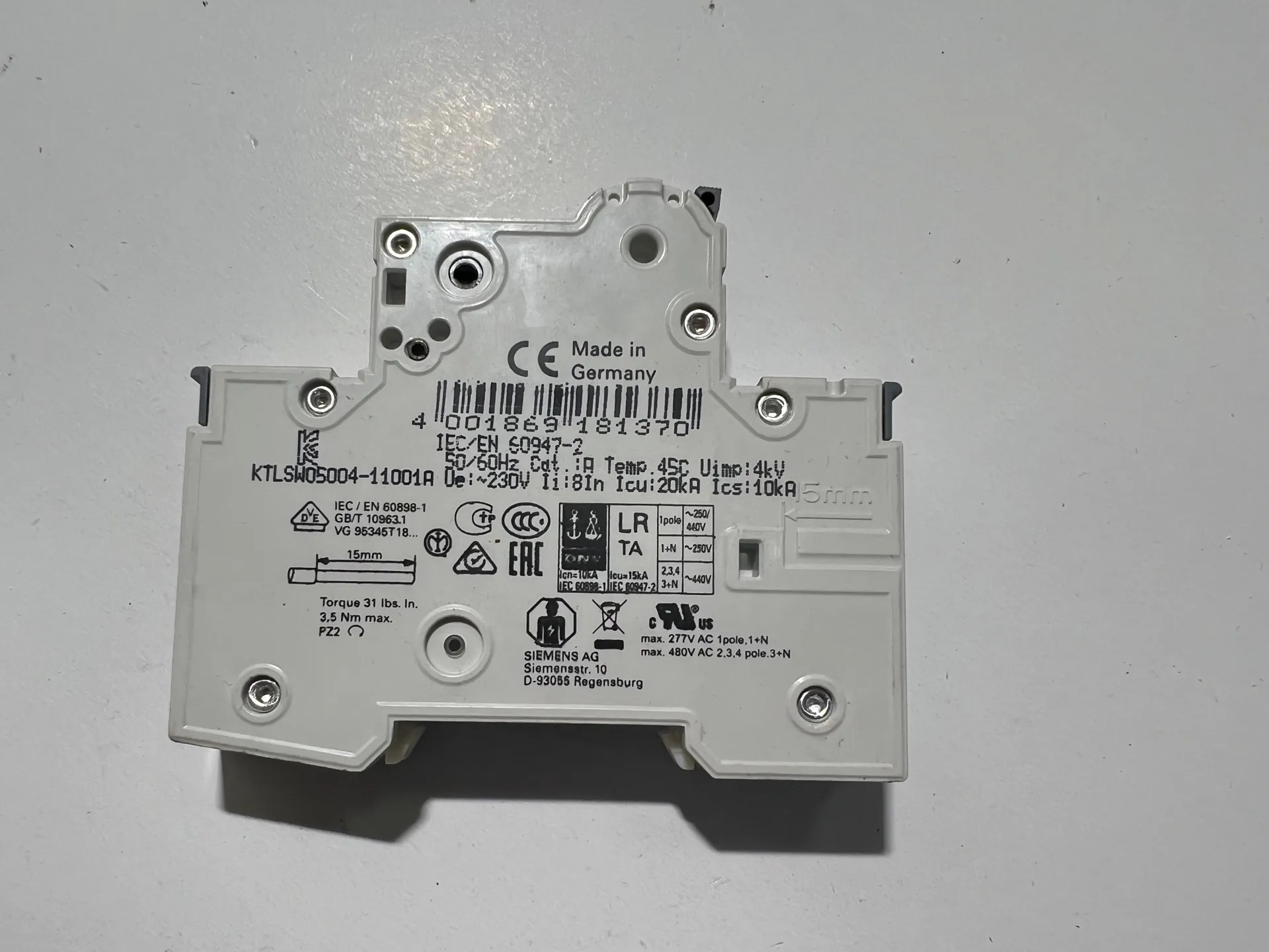 1x Siemens 5SY4110-7 MCB C10 Circuit Breaker - Thumbnail 4