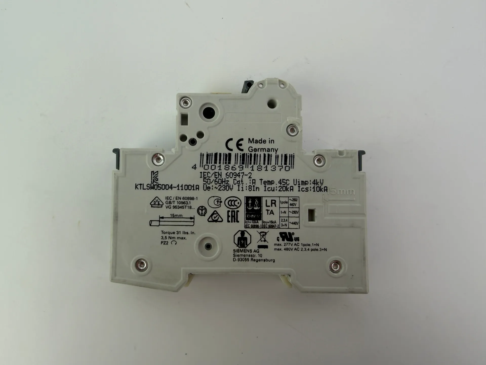 1x Siemens 5SY4110-7 Miniature Circuit Breaker MCB C10 1P 10A 230/400V - Thumbnail 4