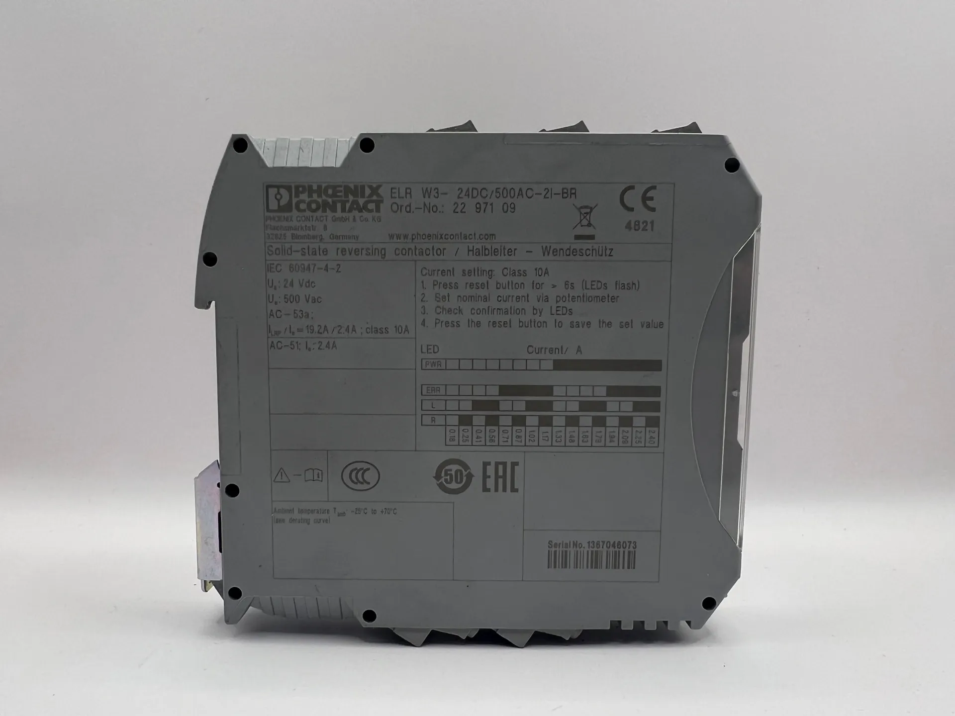 Phoenix Contact ELR W3-24DC/500AC-2I-BR Hybrid Motor Starter 2297109 24V DC 500V AC - Thumbnail 3