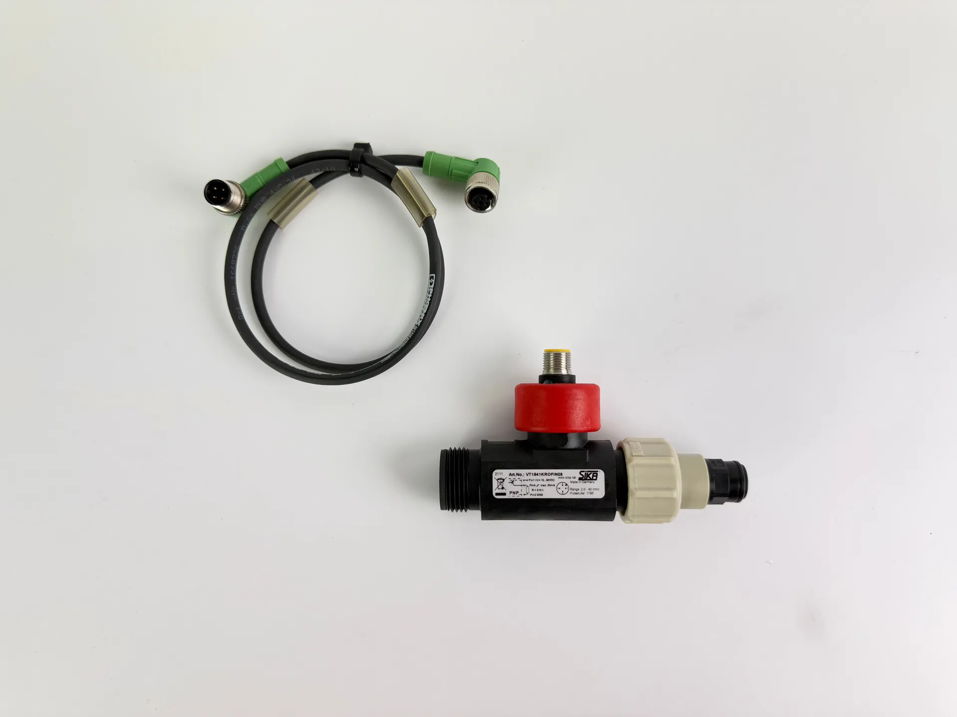 1x SIKA VT1541KROFIN08 In-Line Turbine Flow Meter + Sensor Cable - Thumbnail 3