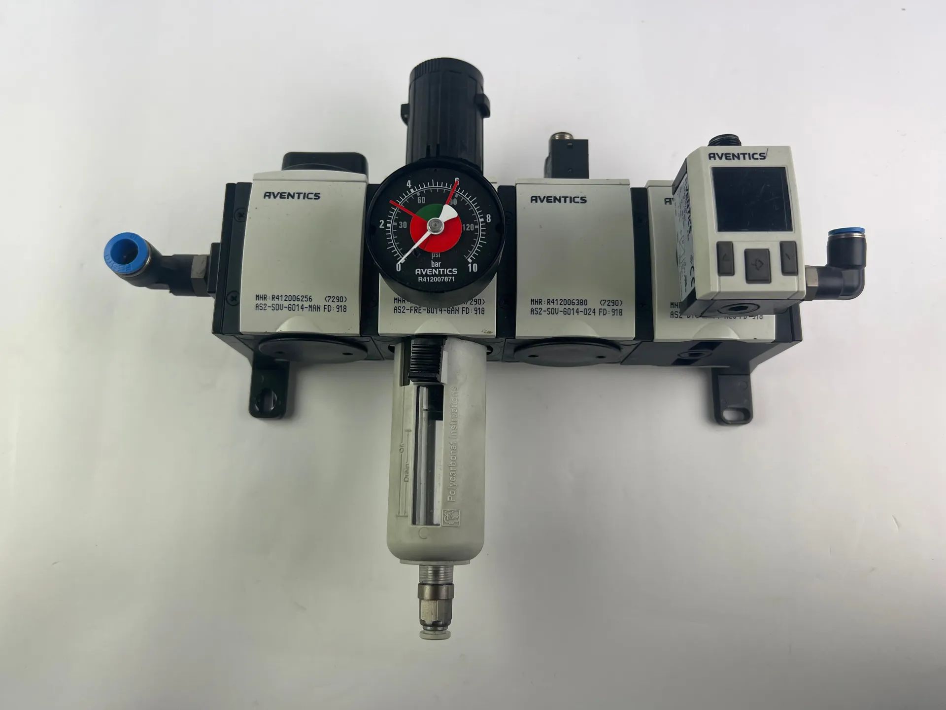 Aventics Pressure Regulating Valves R412006256 R412006175 R412006380 R412006250 + R412010767 + 2 Cables 230cm - Thumbnail 2