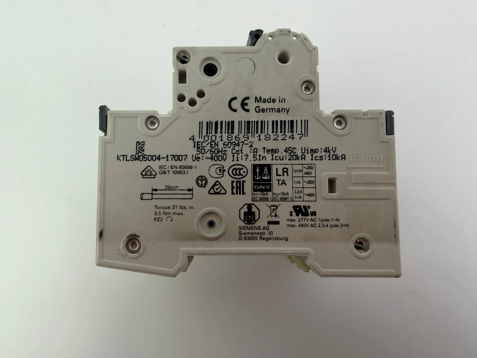 Siemens 5SY4420-7 MCB C20 Circuit Breaker - Thumbnail 4