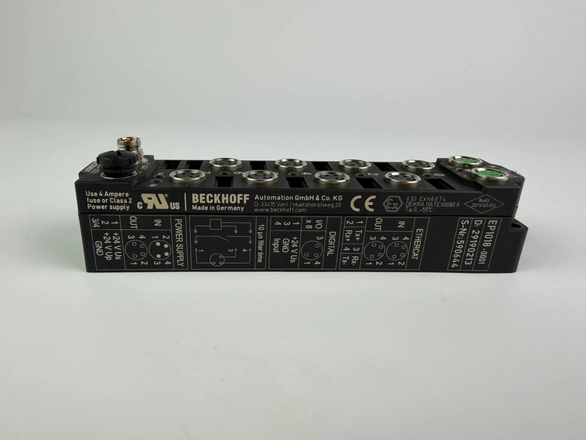 1x Beckhoff EP1018-0001 EtherCAT Box 8-Channel Digital Input Module IP67 - Thumbnail 4