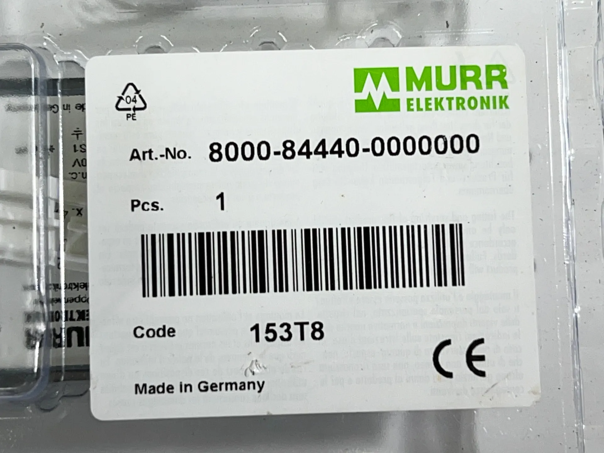 Murr Elektronik 8000-84440-0000000 Sensor/Actuator Connector (BRAND NEW) - Image 1