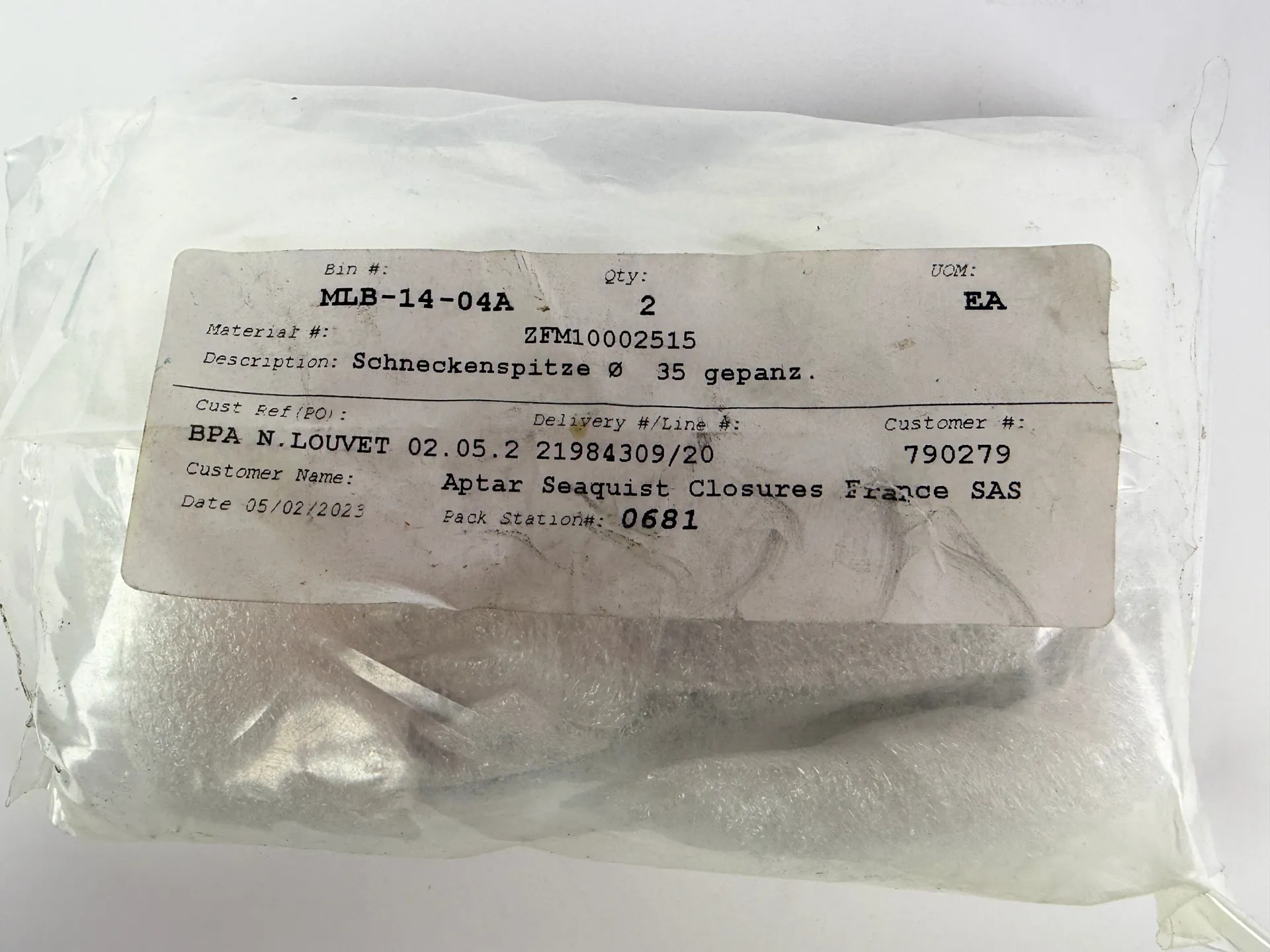 2x Feedscrew Schneckenspitze Nozzle fi35 mm – NEW - Image 1