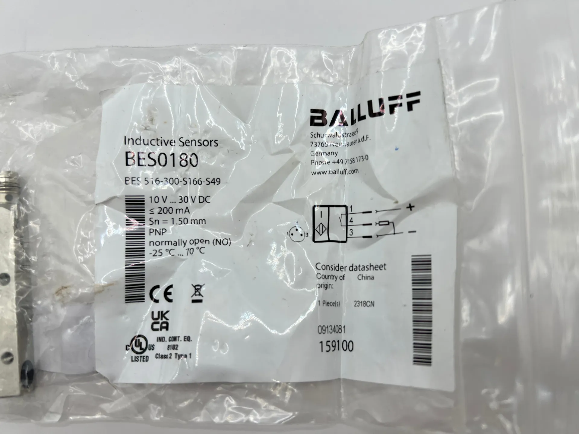 1x Balluff BES0180 Inductive Sensor BES-516-300-S166-S49 New in Box - Thumbnail 2