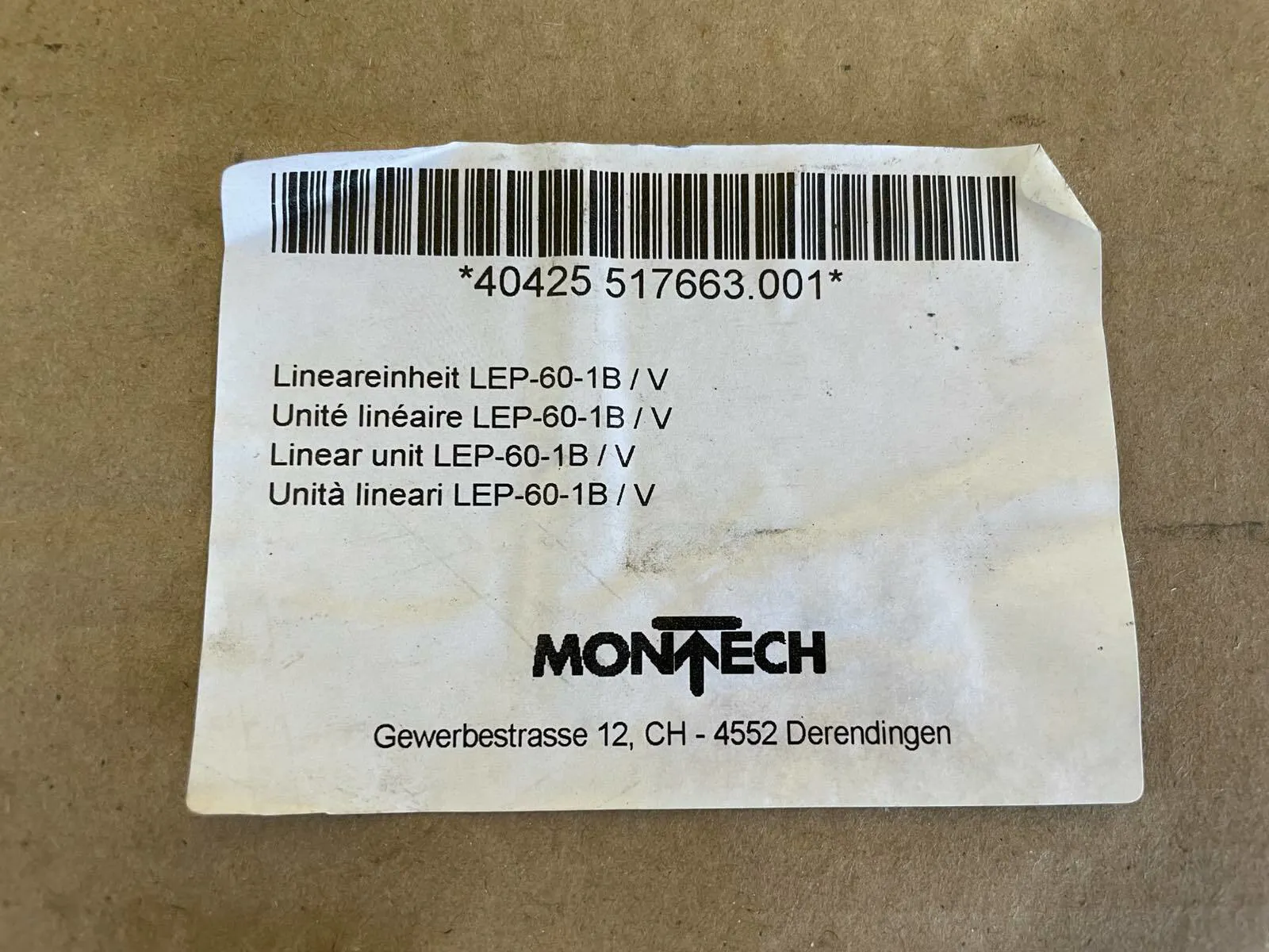 MONTECH LEP-60-1B/V PRECISION LINEAR ACTUATOR - Thumbnail 3