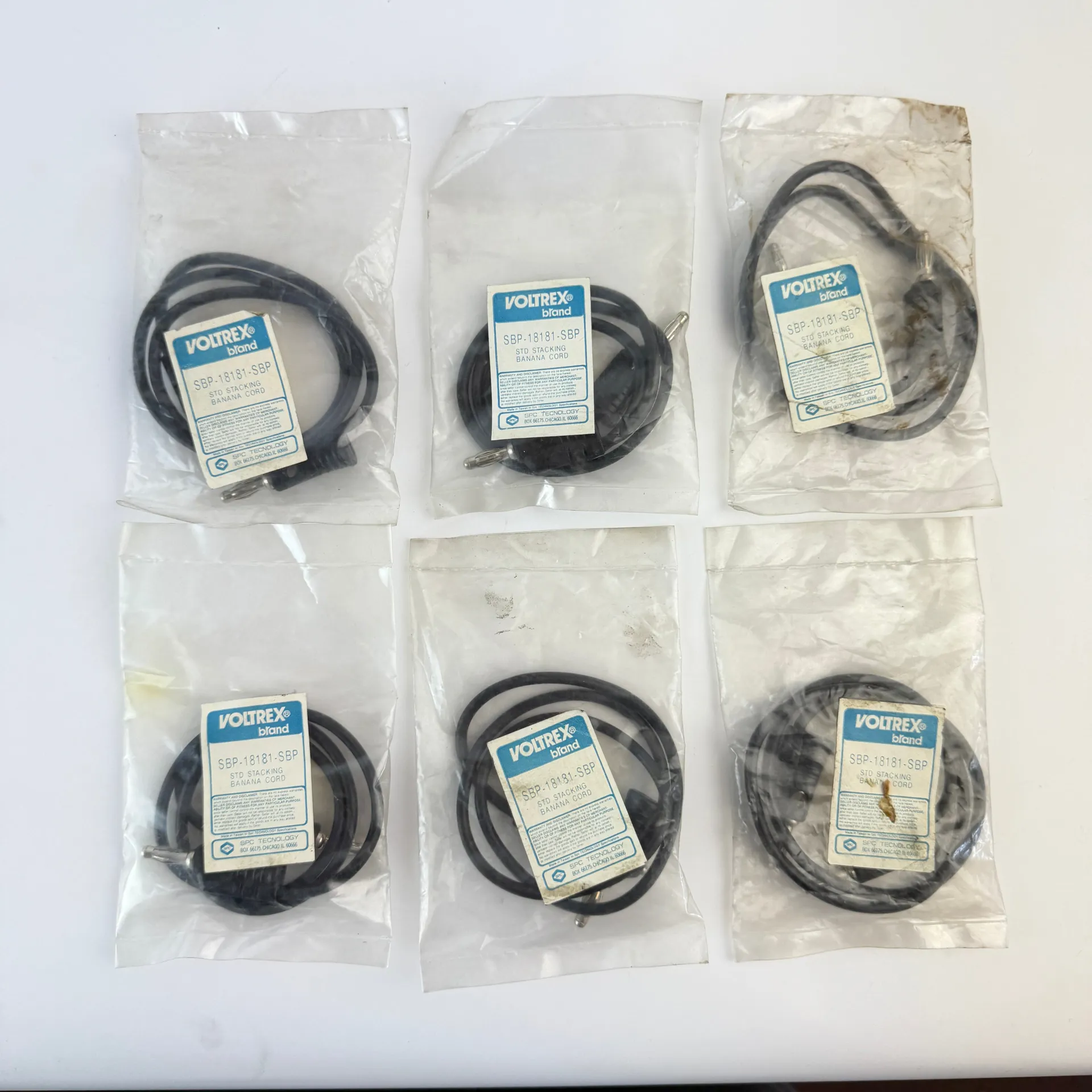 Voltrex SBP-18181-SBP Standard Stacking Banana Test Cord Black – Lot of 6 - Image 1
