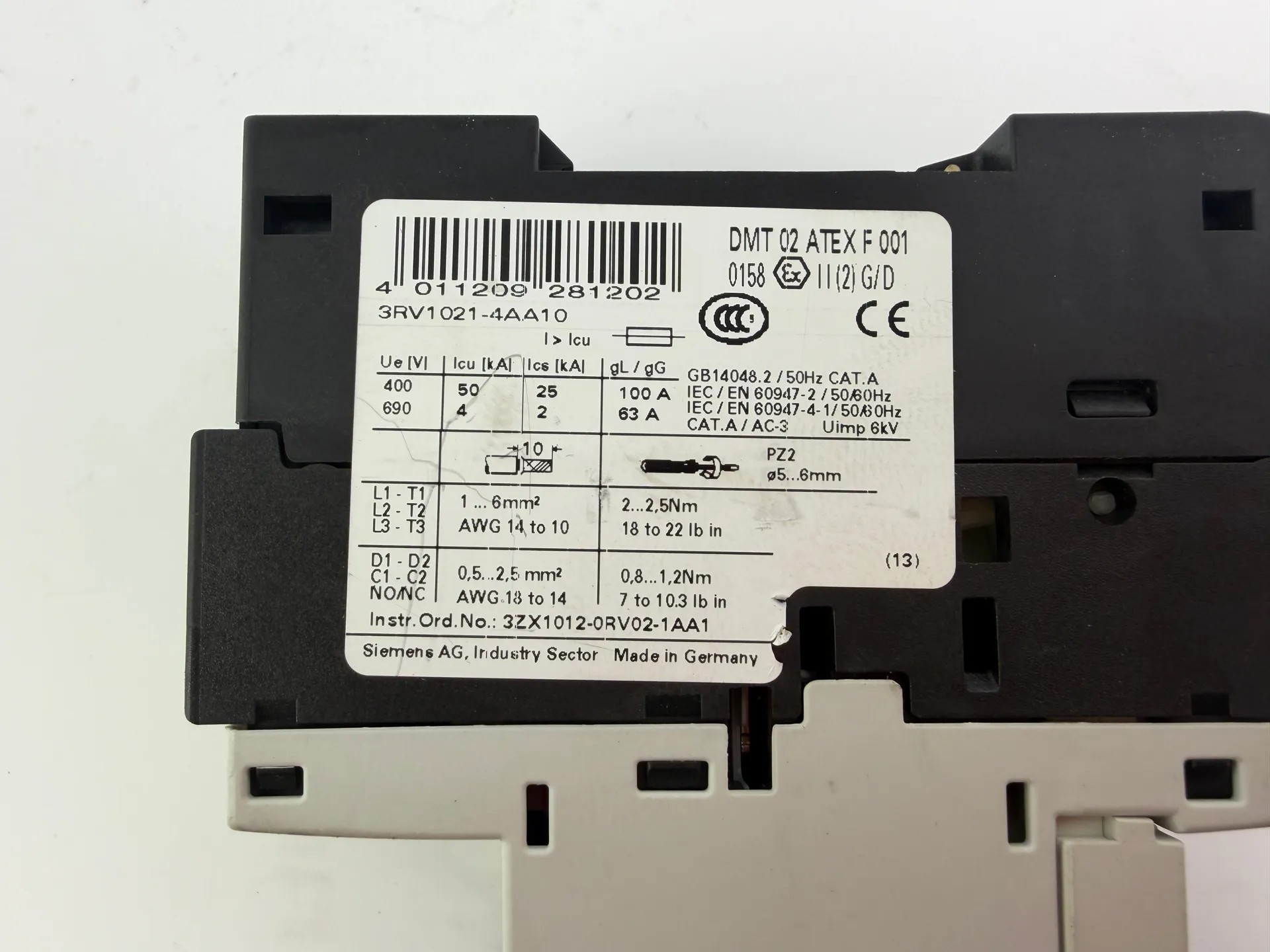 1x SIEMENS 3RV1021-4AA10 Circuit Breaker / Motor Starter Protector – SIRIUS - Thumbnail 4