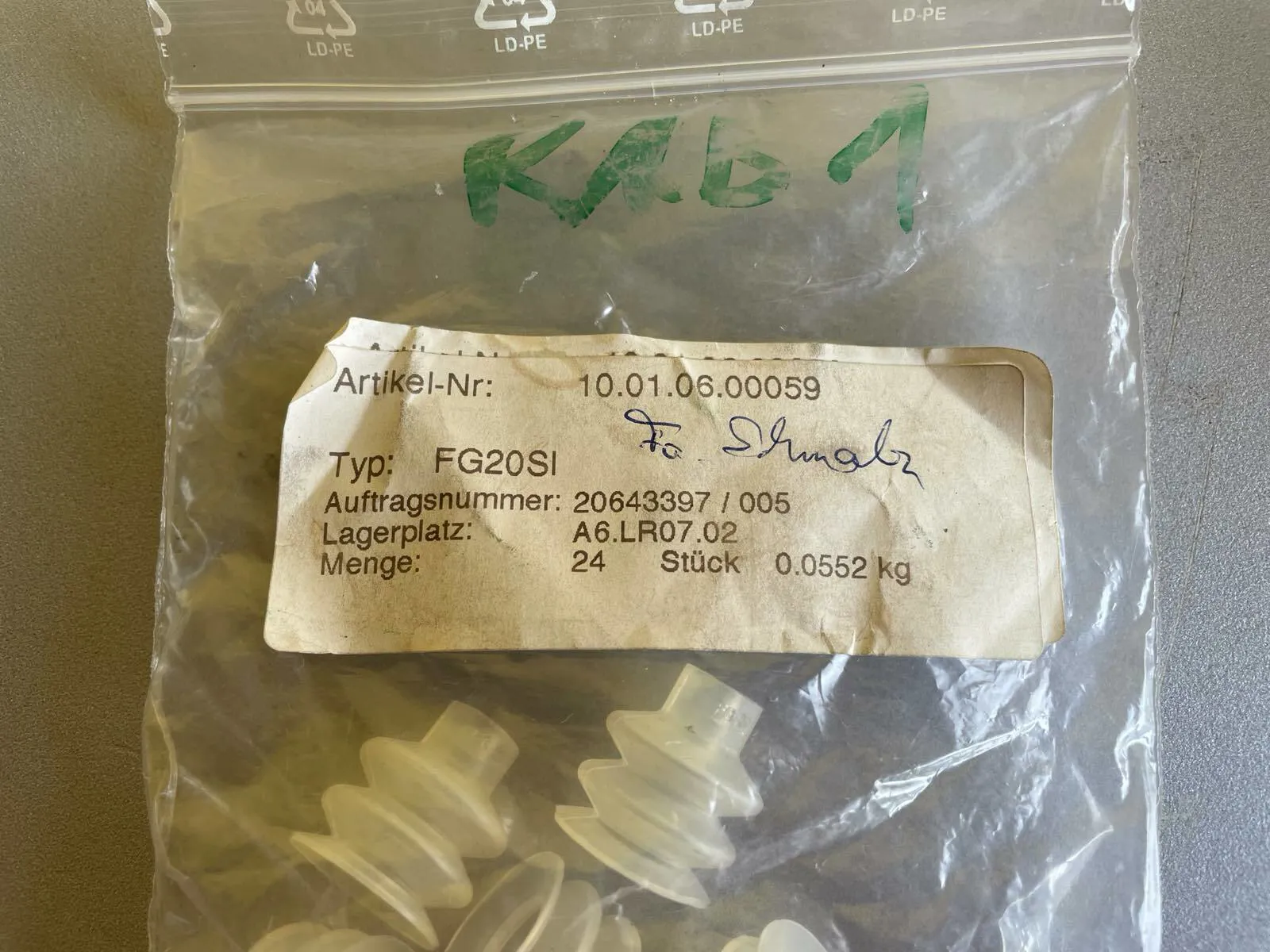 Lot of 54 Schmalz FG-20-SI-55-N016 Vacuum Pad – Ø20mm, Silicone, Flat Grip Cup 10.01.06.00059 - Thumbnail 4