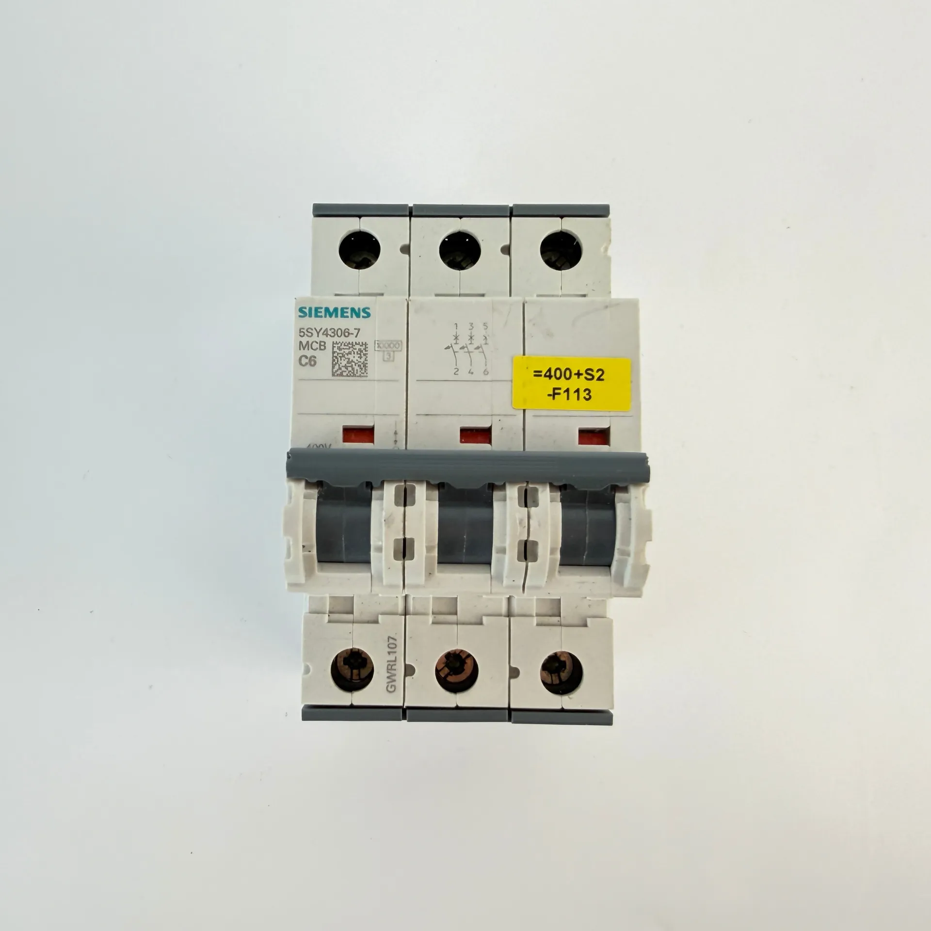 1x Siemens 5SY4306-7 3 Pole MCB C6 6A Circuit Breaker 10kA 400V AC - Thumbnail 2