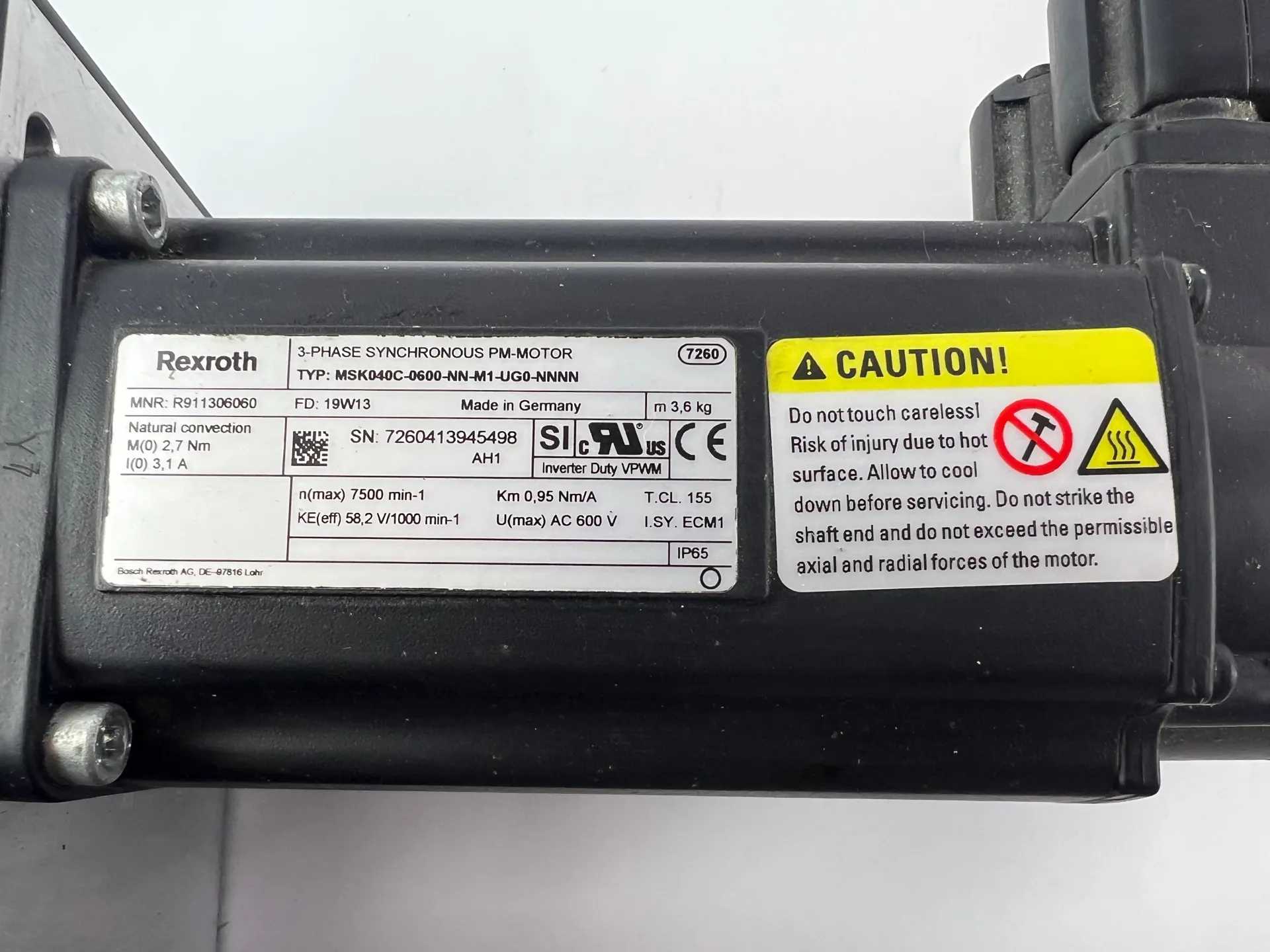 Rexroth R030520403 CKK-145-NNG1 Compact Module + R911306060 MSK040C-0600-NN-M1-UG0-NNNN Motor + 2 Cables + Sensors - Thumbnail 7