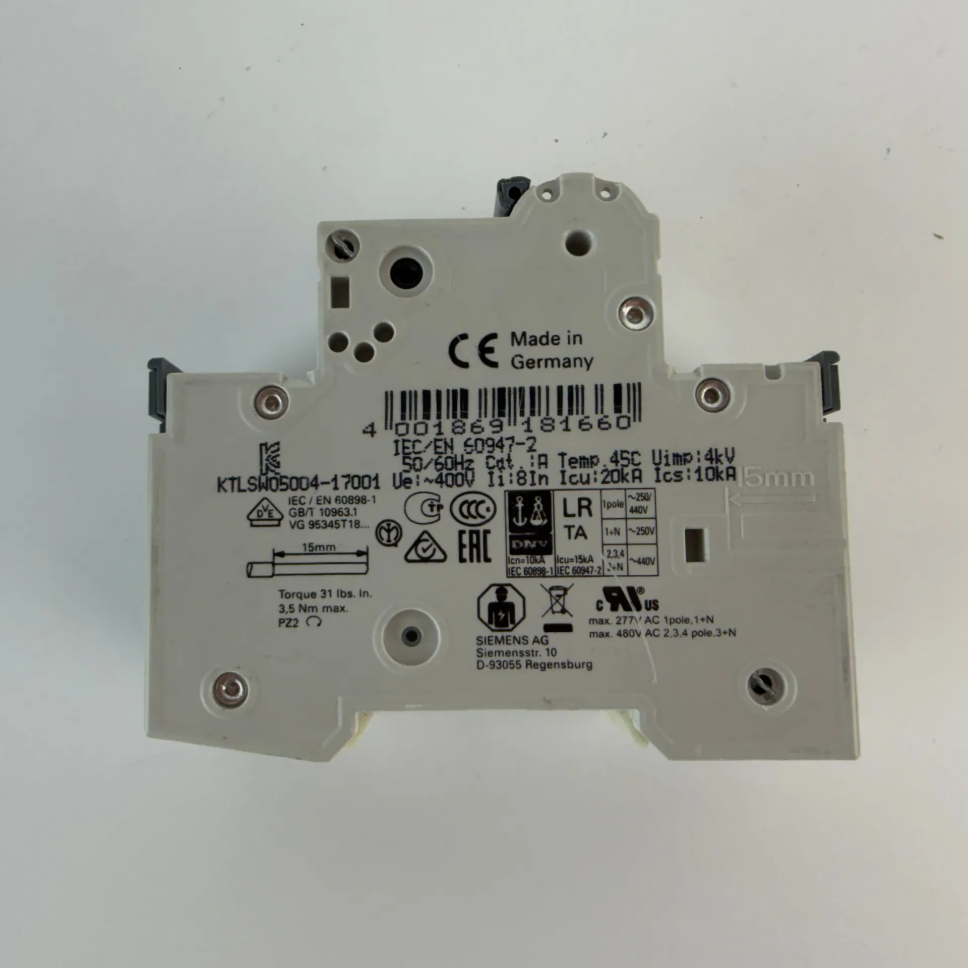 1x Siemens 5SY4216-7 2 Pole MCB C16 16A Circuit Breaker 10kA 400V AC - Thumbnail 5