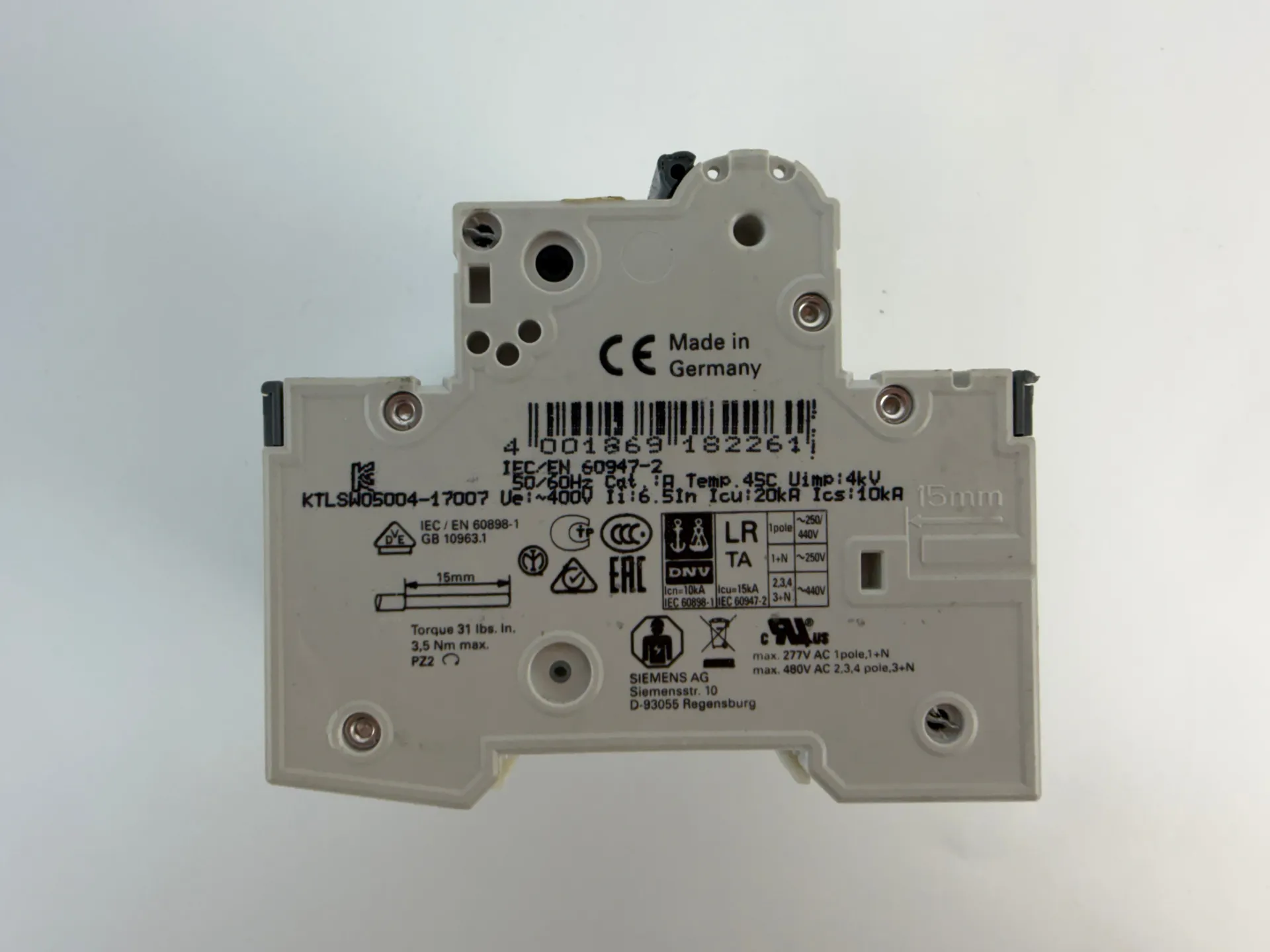 Siemens 5SY4432-7 4 Pole MCB C32 32A Circuit Breaker 10kA 400V AC - Thumbnail 6