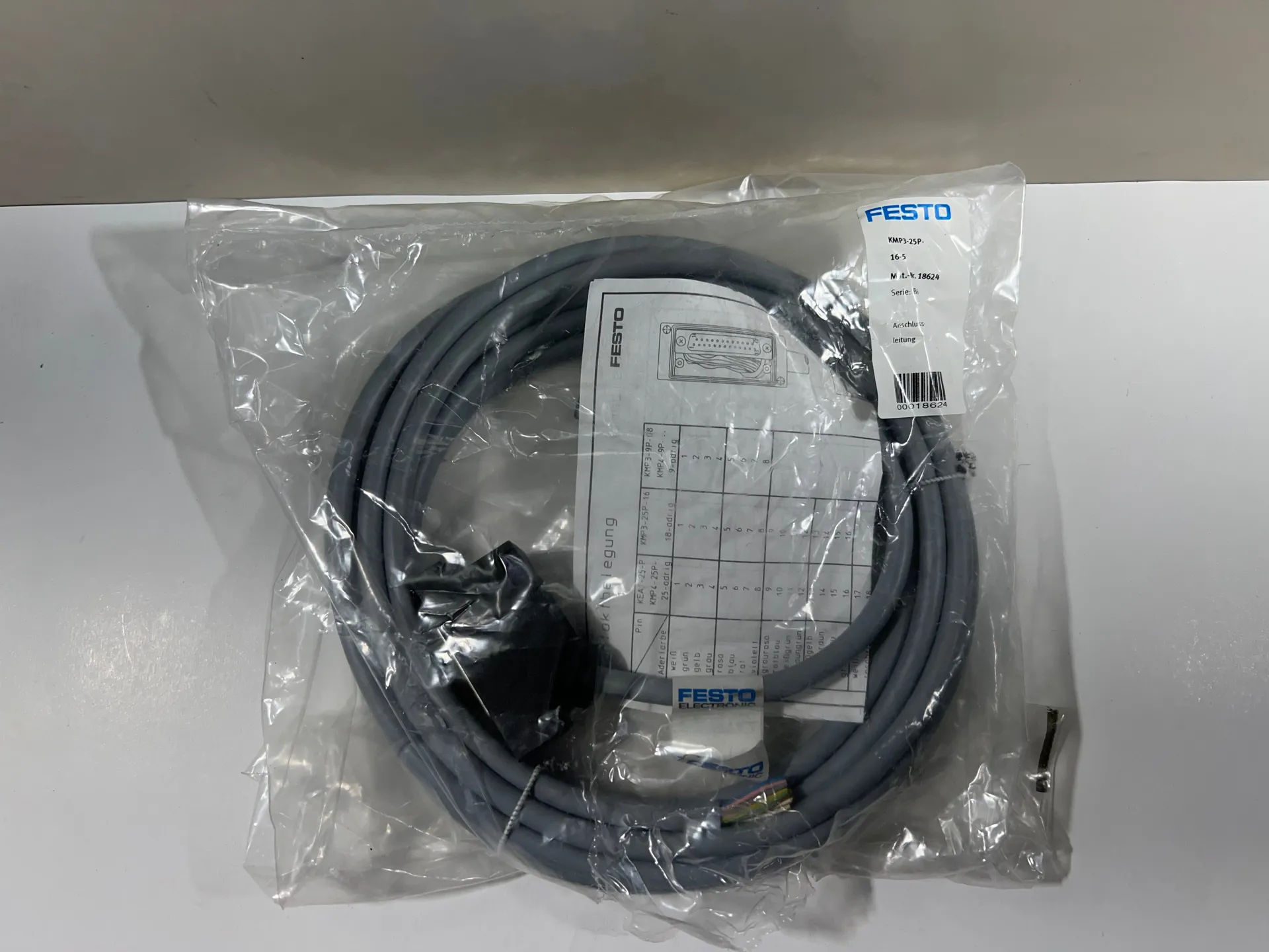1x Festo KMP3-25P-16-5 18624 – Connecting Cable (New) - Thumbnail 2