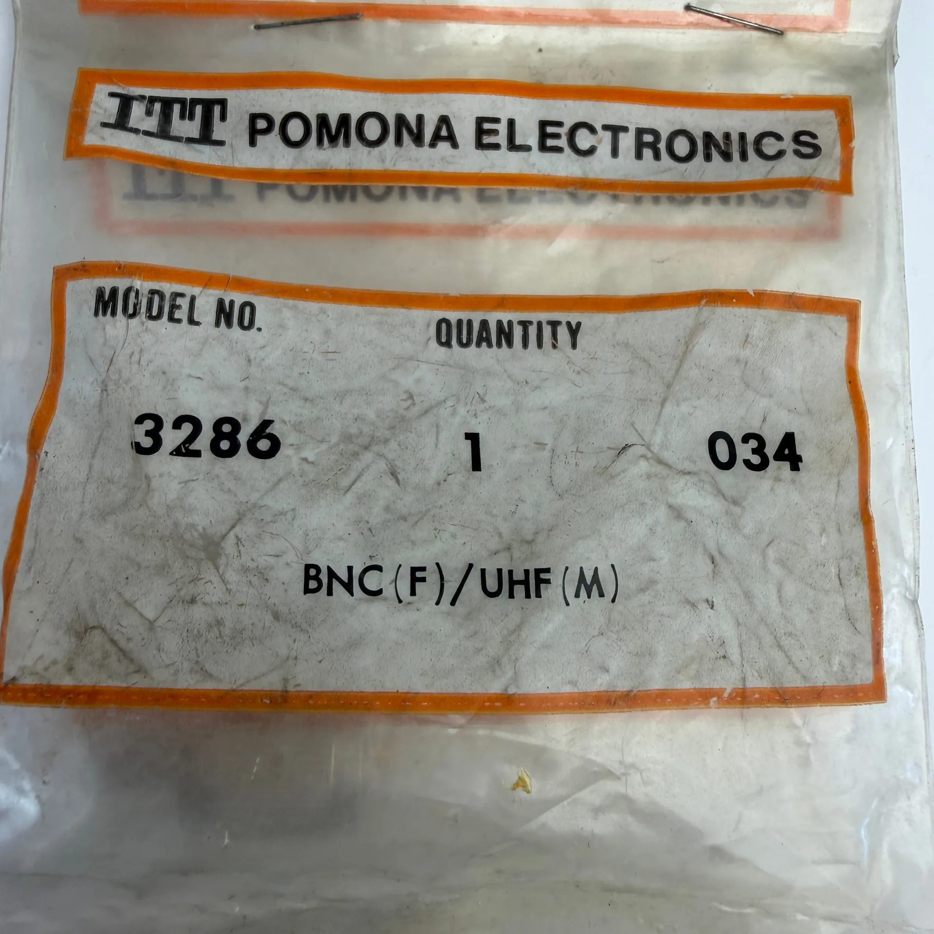 ITT Pomona Electronics 3286 BNC Female to UHF Male 50 Ohm Coaxial Adapter - Lot of 2 - Thumbnail 2
