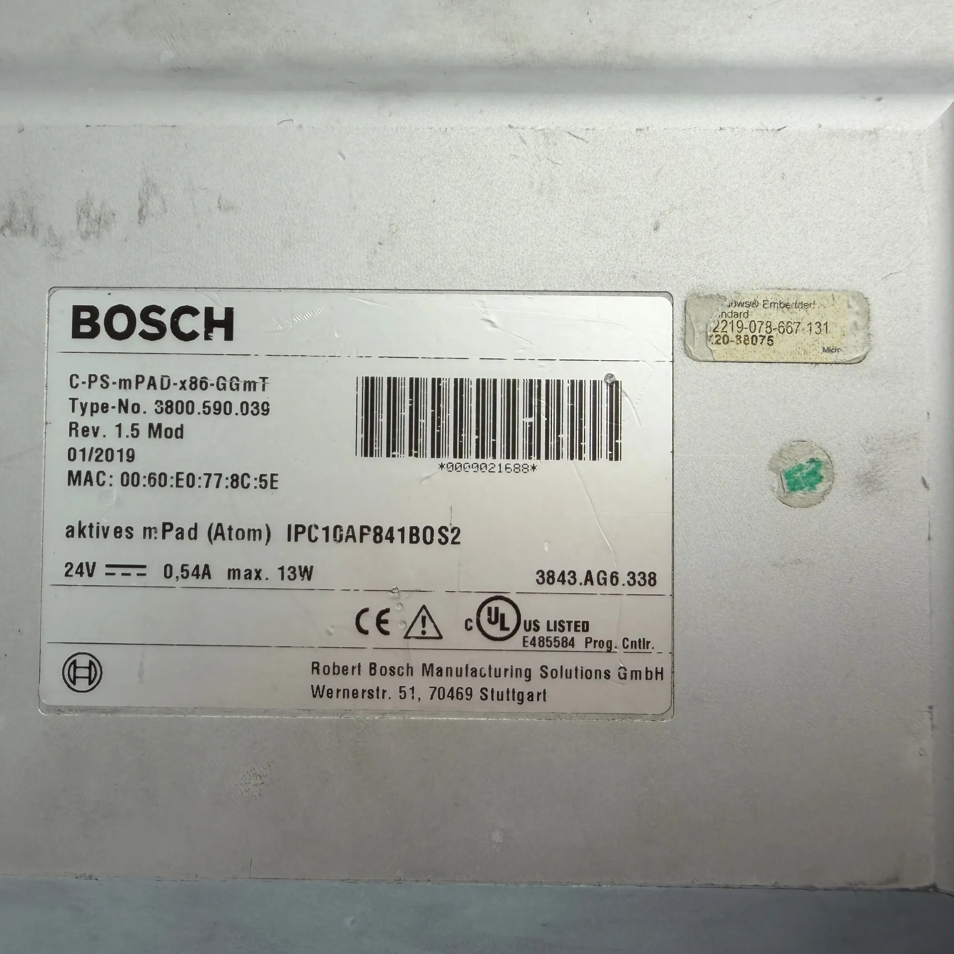 Parts/Repair Bosch C-PS-mPAD-x86-GGmT HMI Touch Panel 3800.590.039 - Thumbnail 11