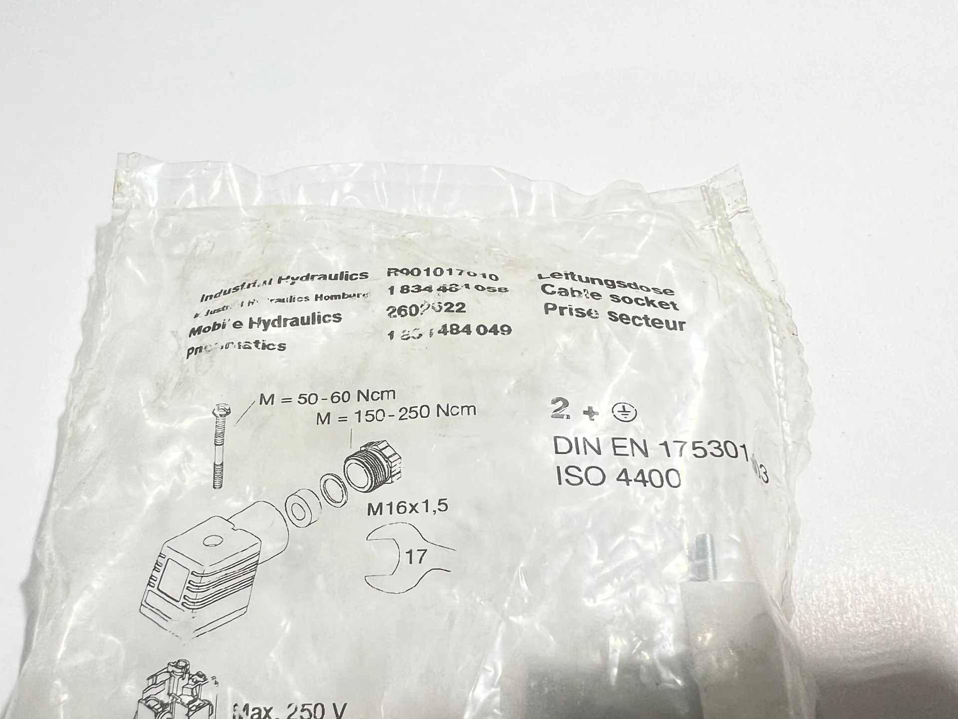 Rexroth Solenoid Plug – R901017010 1 834 484 058 (1 Piece, Fit for Rexroth)