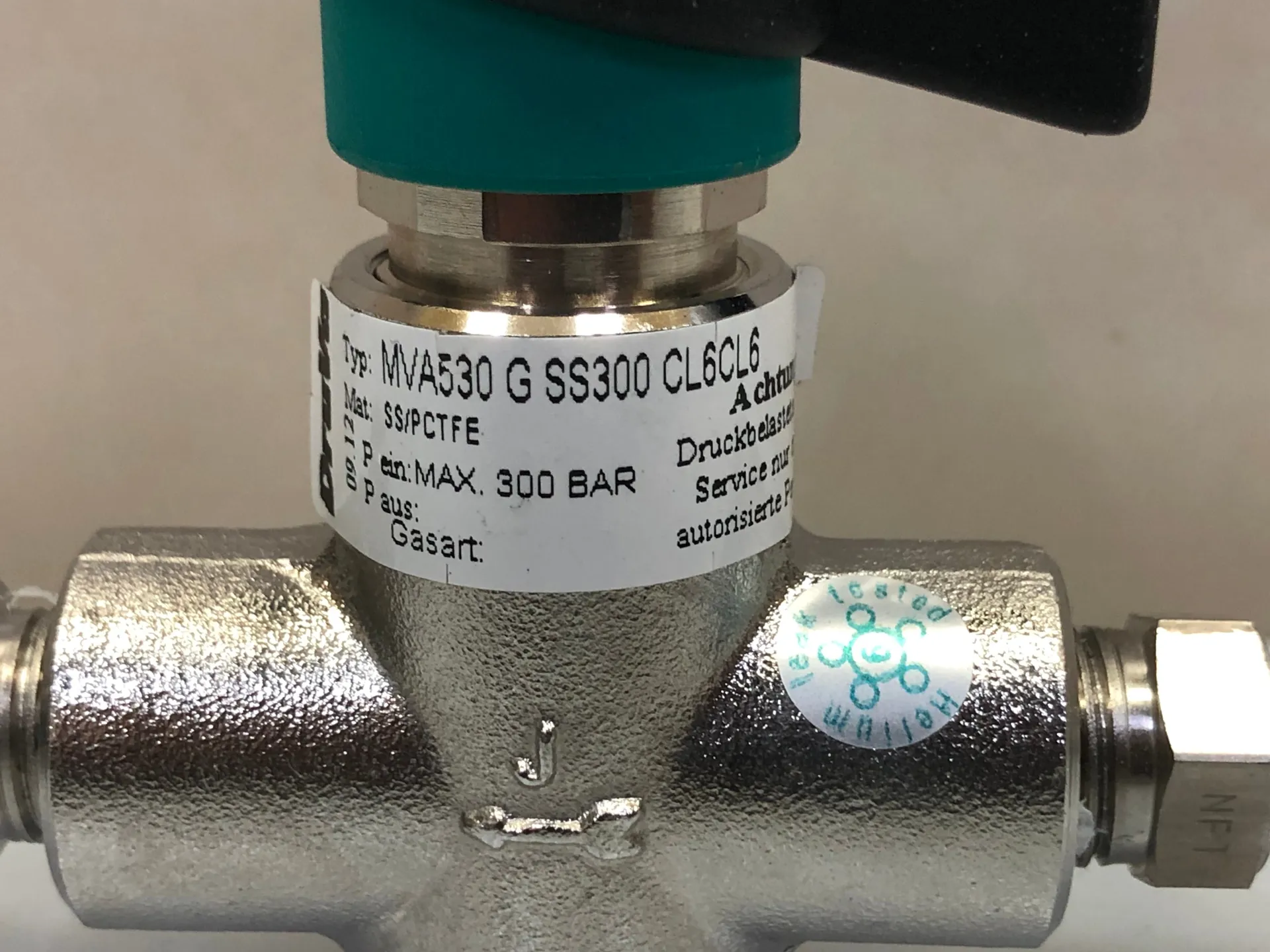 DruVa MVA530 G SS300 CL6CL6 High-Pressure Regulator – Max 300 Bar, Stainless Steel - Thumbnail 3