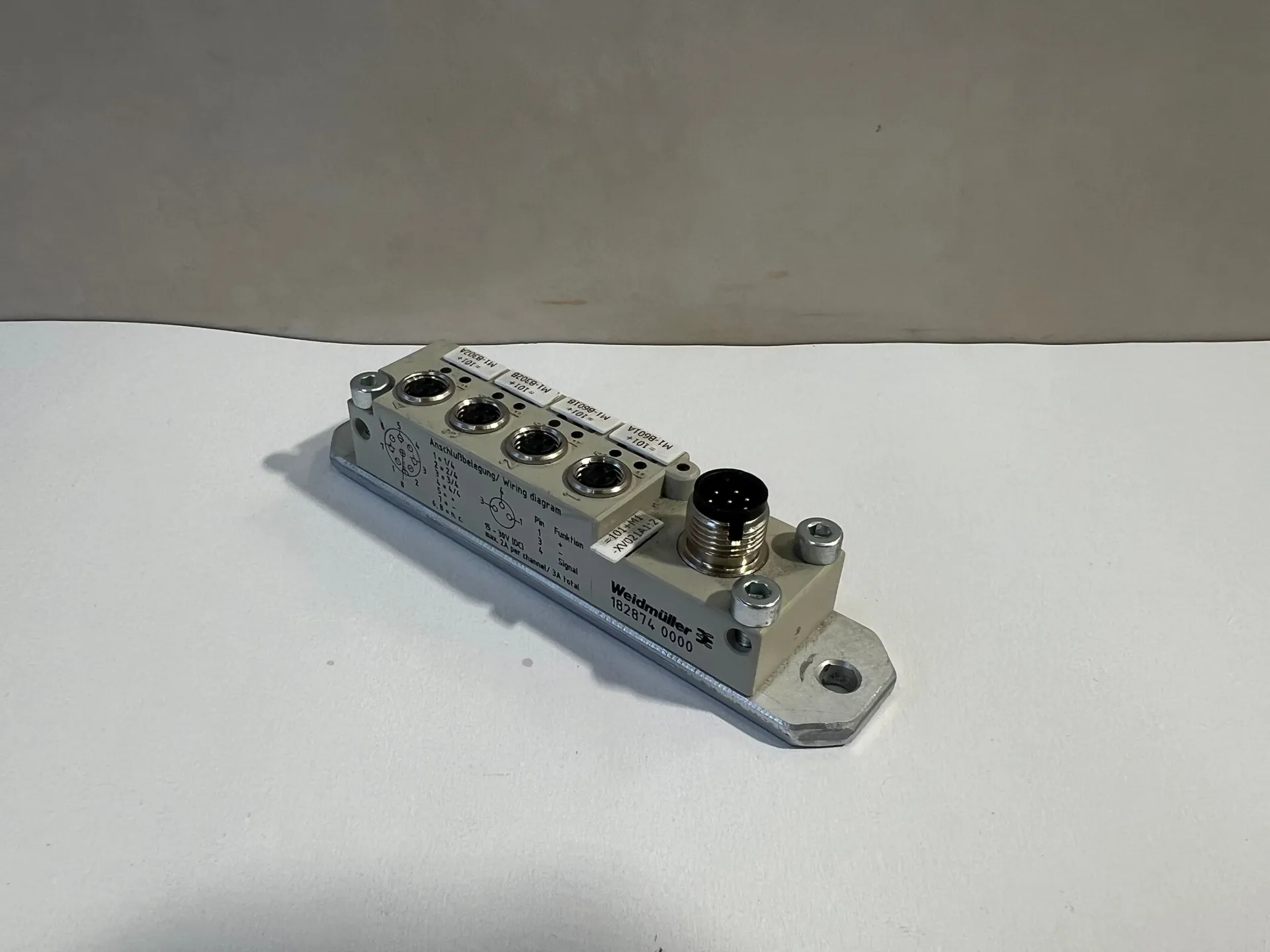 1x Weidmüller 1828740000 4-Port Slim Line M8 Distribution Terminal Block