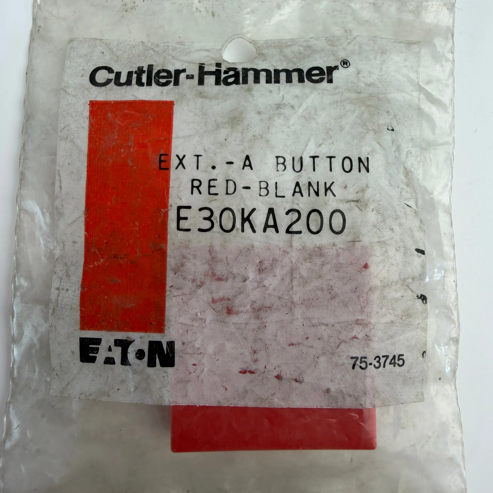 Cutler-Hammer Eaton E30KA200 Red Blank Type A Extended Pushbutton Cap - Thumbnail 2