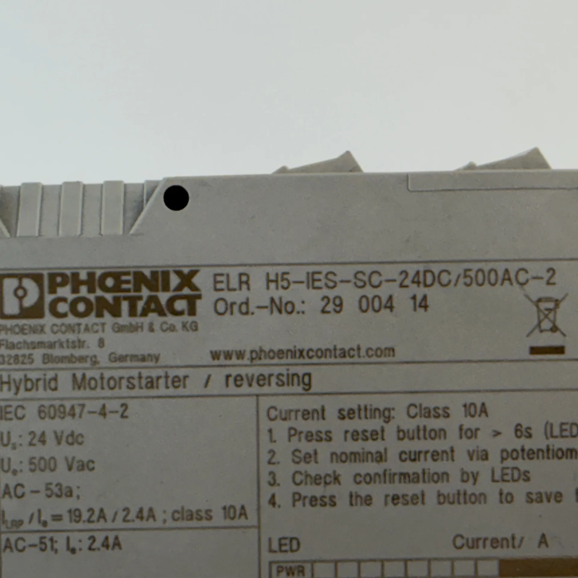 Phoenix Contact ELR H5-IES-SC-24DC/500AC-2 2900414 Hybrid Motor Starter Reversing - Thumbnail 5