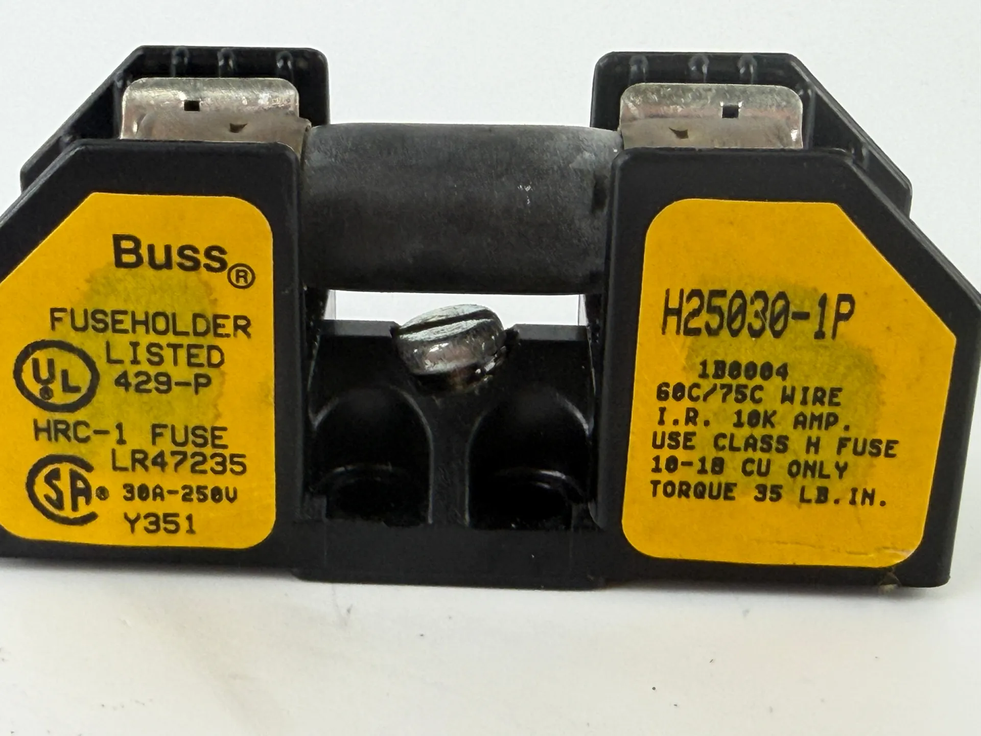 Buss H25030-1P Fuse Holder Block 30A 250V Class H w/ Fuse - Thumbnail 2