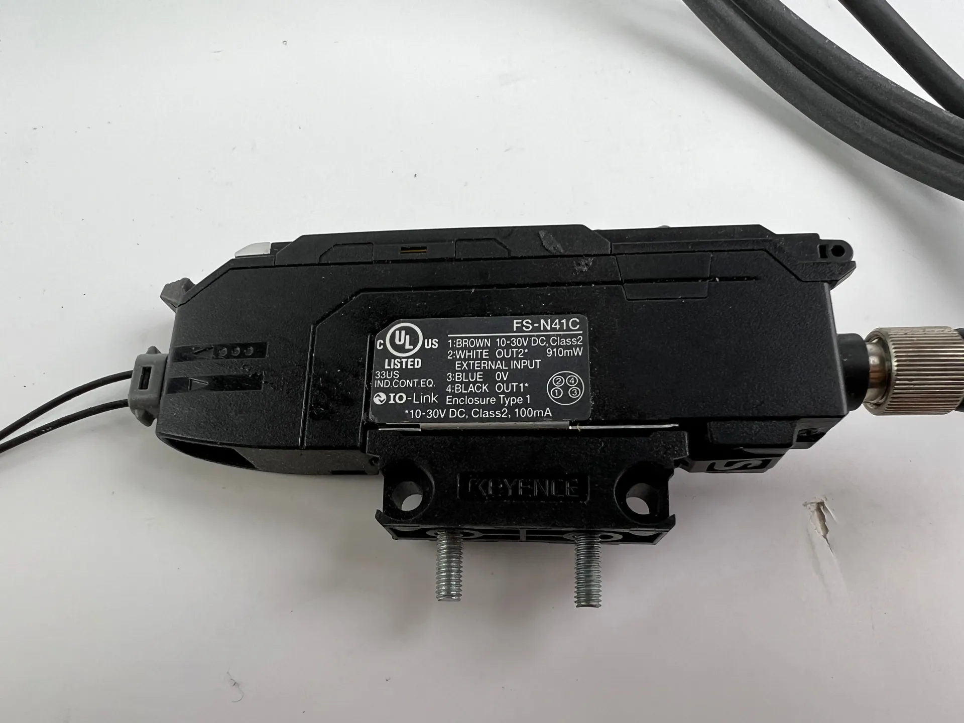 Keyence FS-N41C Fiber Optic Amplifier + 2 Sensor Heads + 190cm Cable (No Plastic Cover) - Thumbnail 3