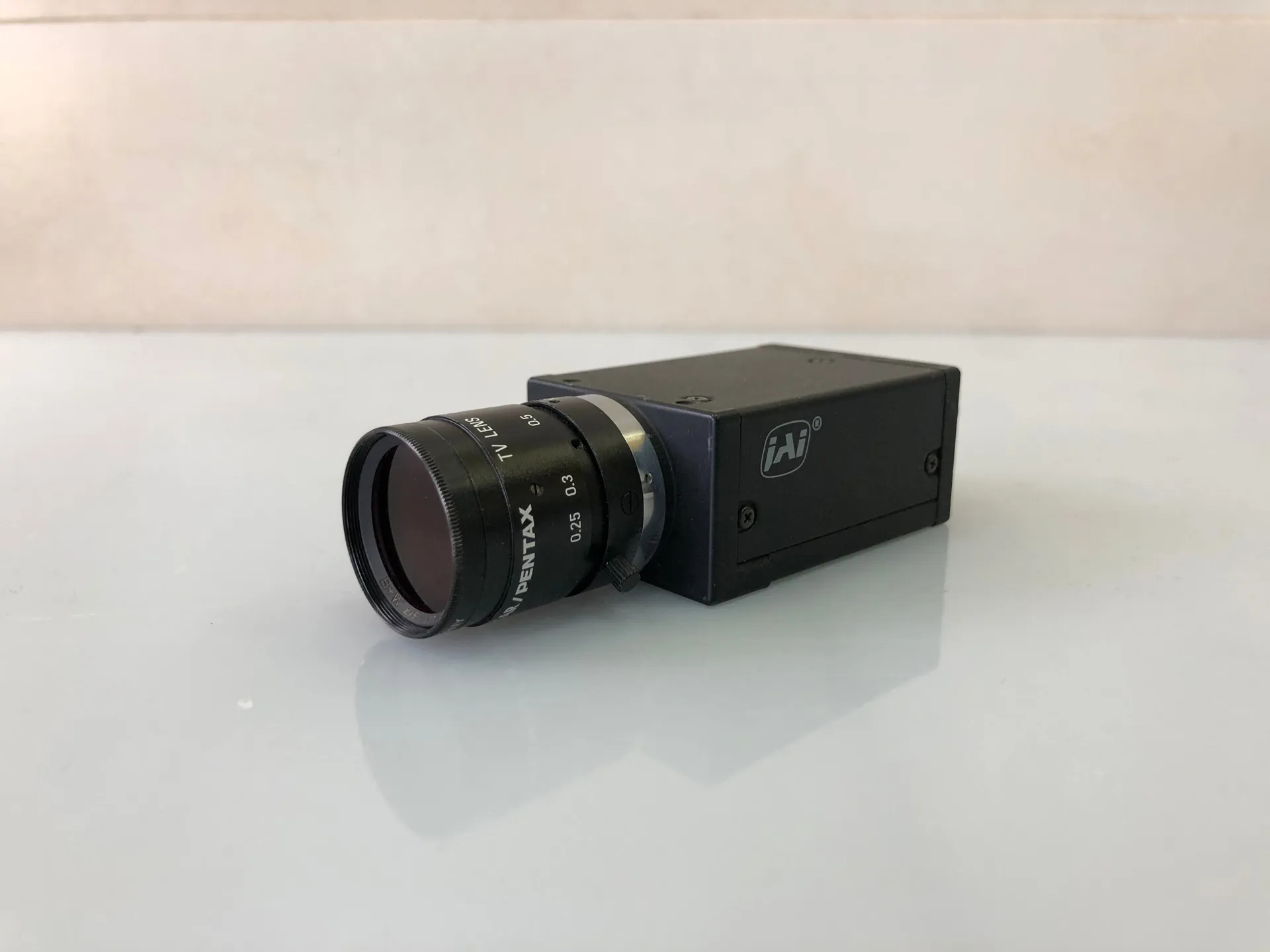 JAI CV-A1 CCD Video Camera Module with Cosmicar 25mm f/1.4 Lens