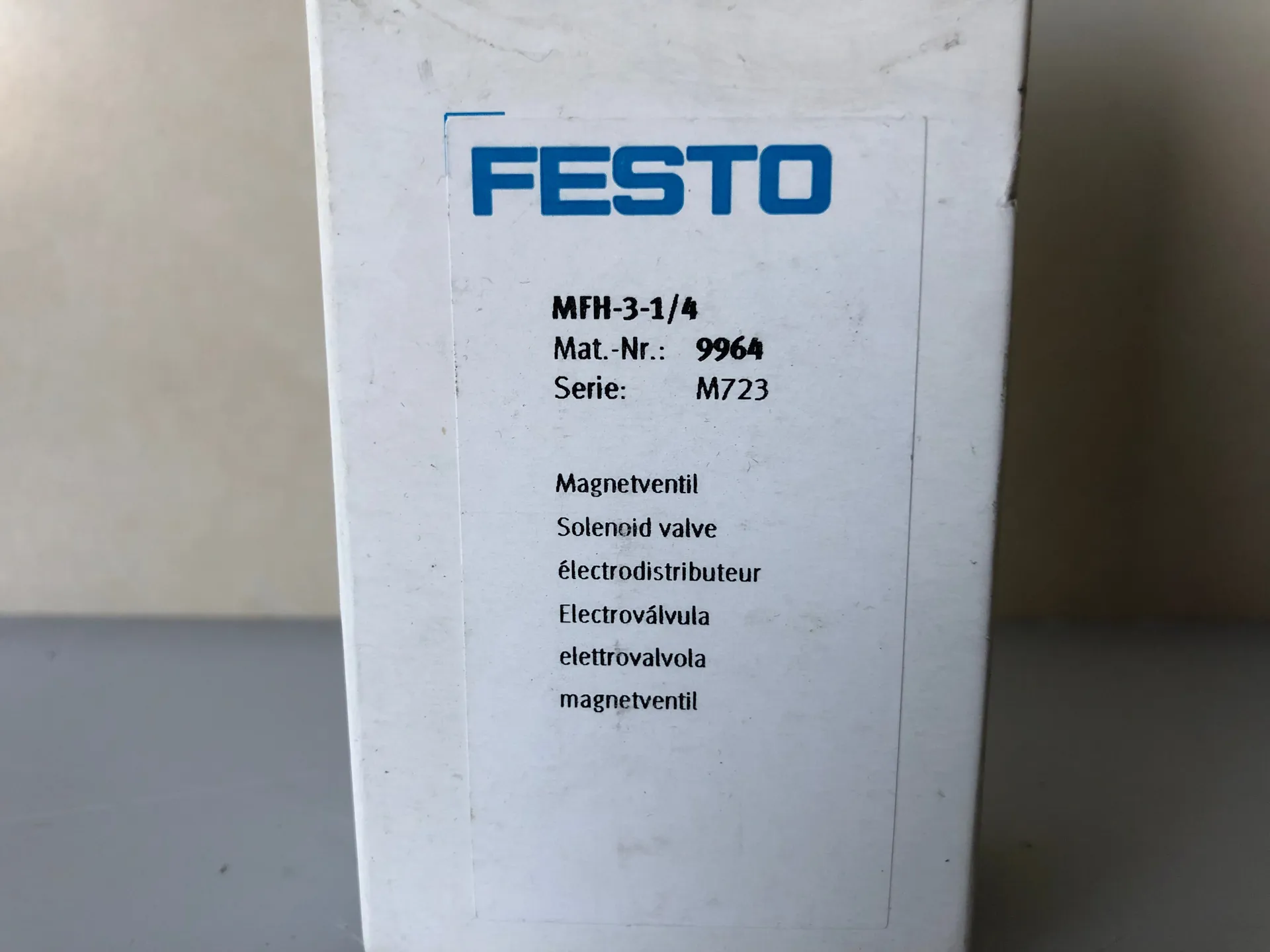 Festo MFH-3-1/4 9964 Solenoid Valve – 3/2 Way, 1/4" Port Pneumatic Valve - Image 1