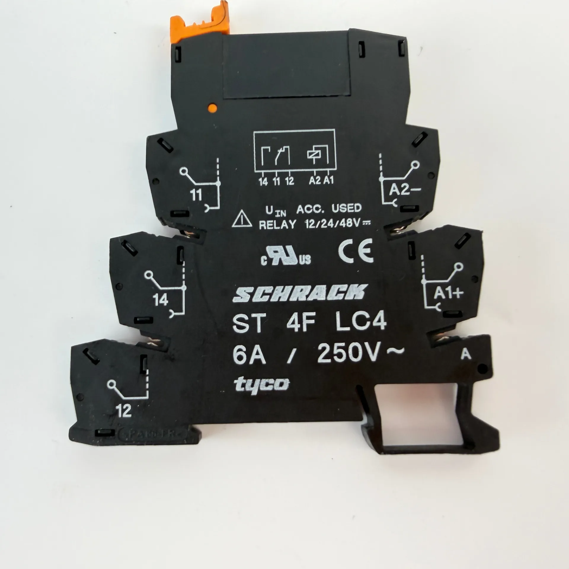 Schrack ST4F-LC4 Relay Interface Module w/ Tyco Relay 24VDC Industrial - Image 1