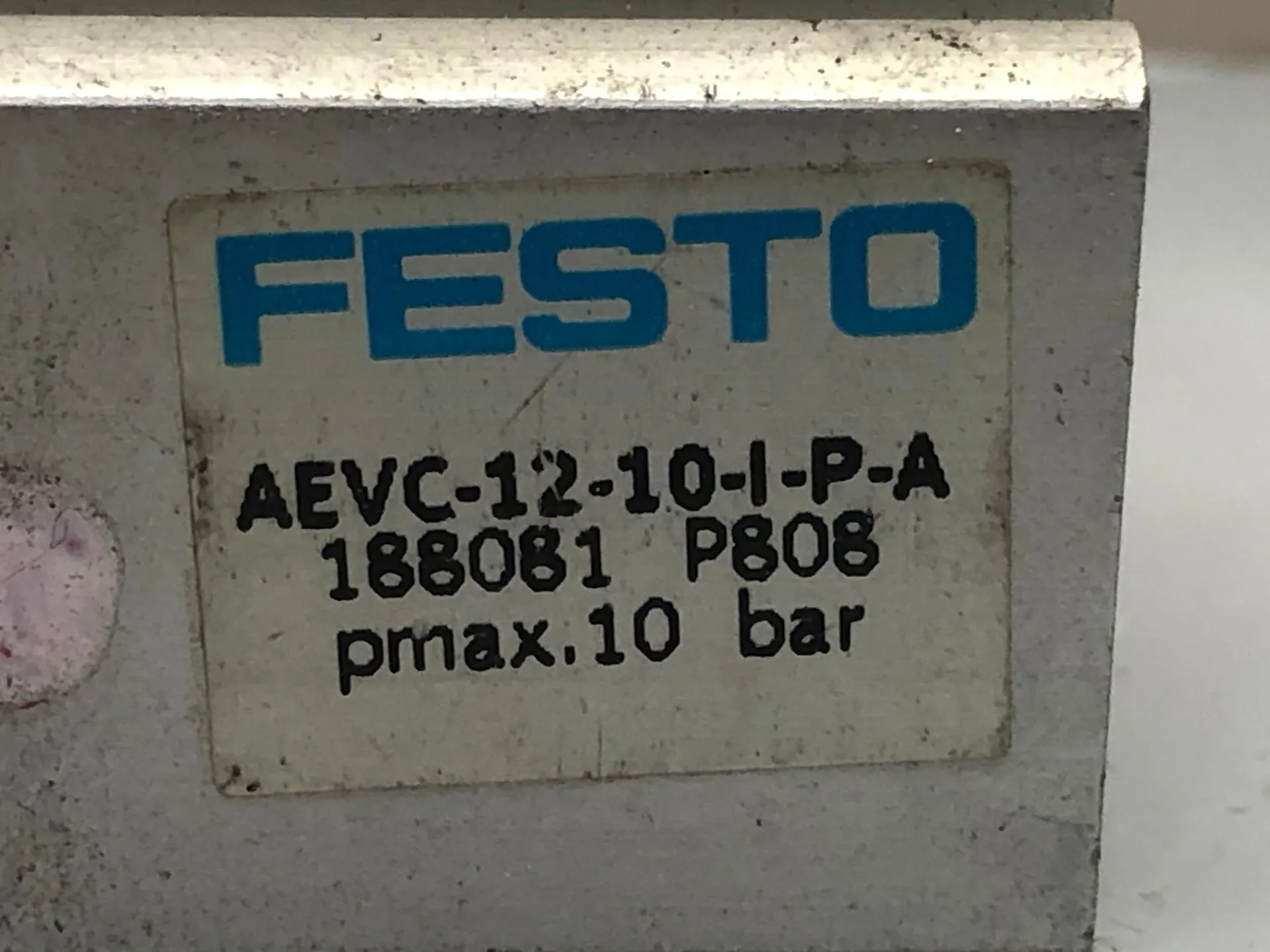 1x FESTO AEVC-12-10-I-P-A 188081 Compact Pneumatic Cylinder 12mm Bore 10mm Stroke - Thumbnail 3